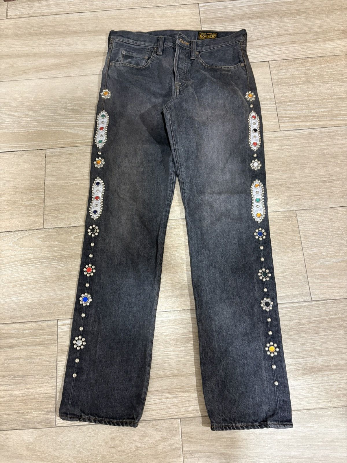 Kapital Kapital Cisco Studded Gemstone Denim Jeans Size US 32 / EU 48 - 1 Thumbnail