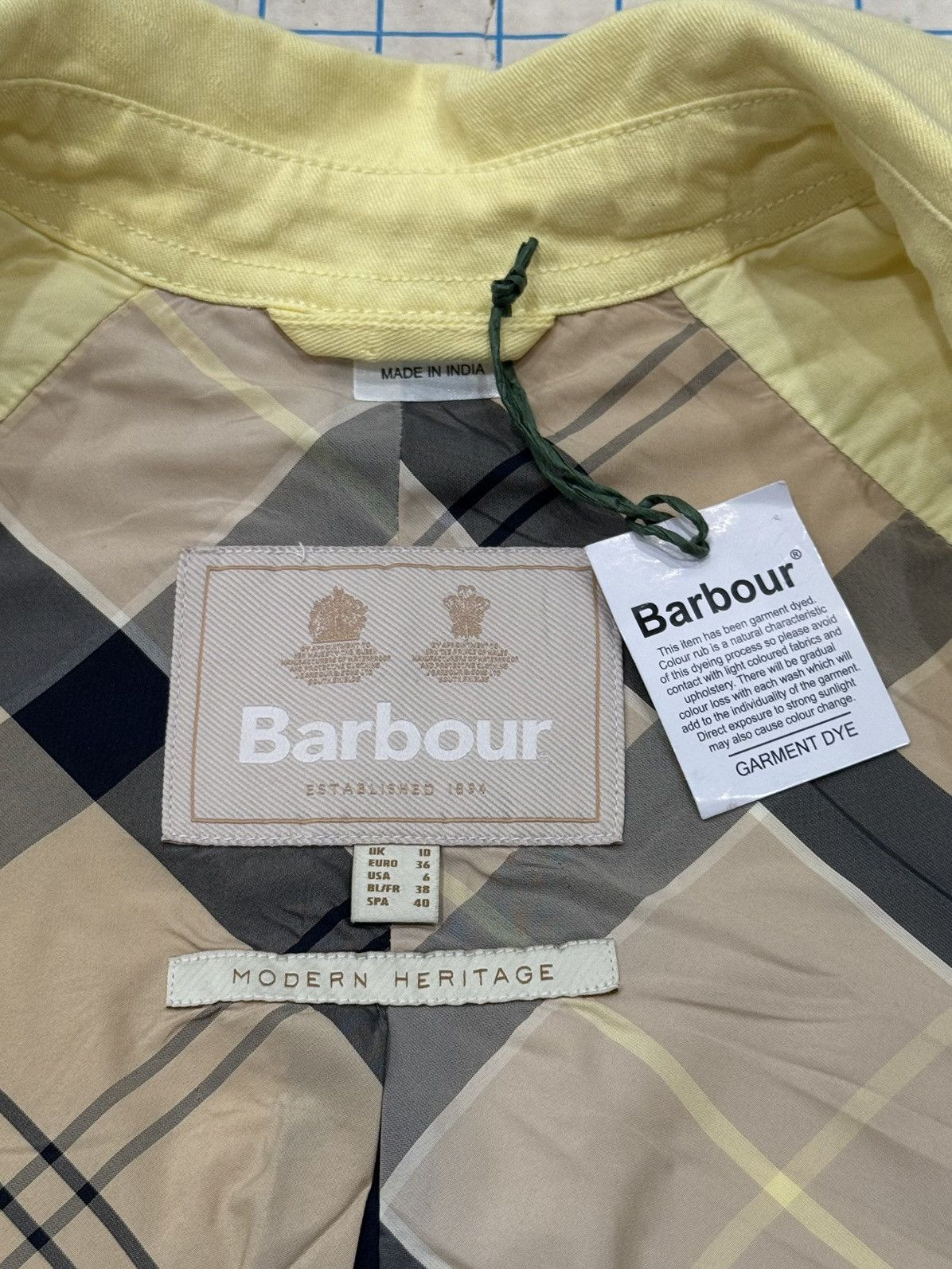 Barbour NWT Barbour Margaret Casual Lightweight Peacoat Yellow Size6 Size M / US 6-8 / IT 42-44 - 8 Thumbnail