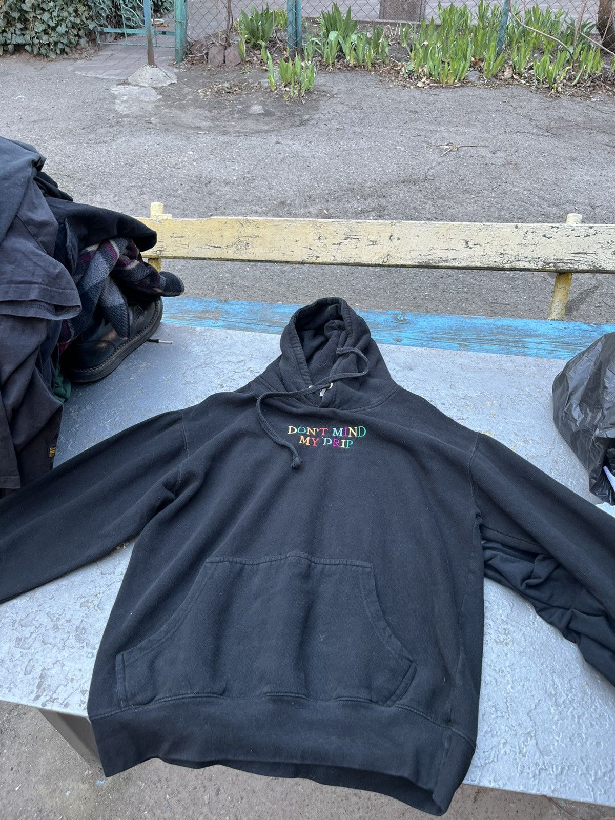 Vintage Black Hoodie “don’t mind my drip” L size Size US L / EU 52-54 / 3 - 1 Thumbnail