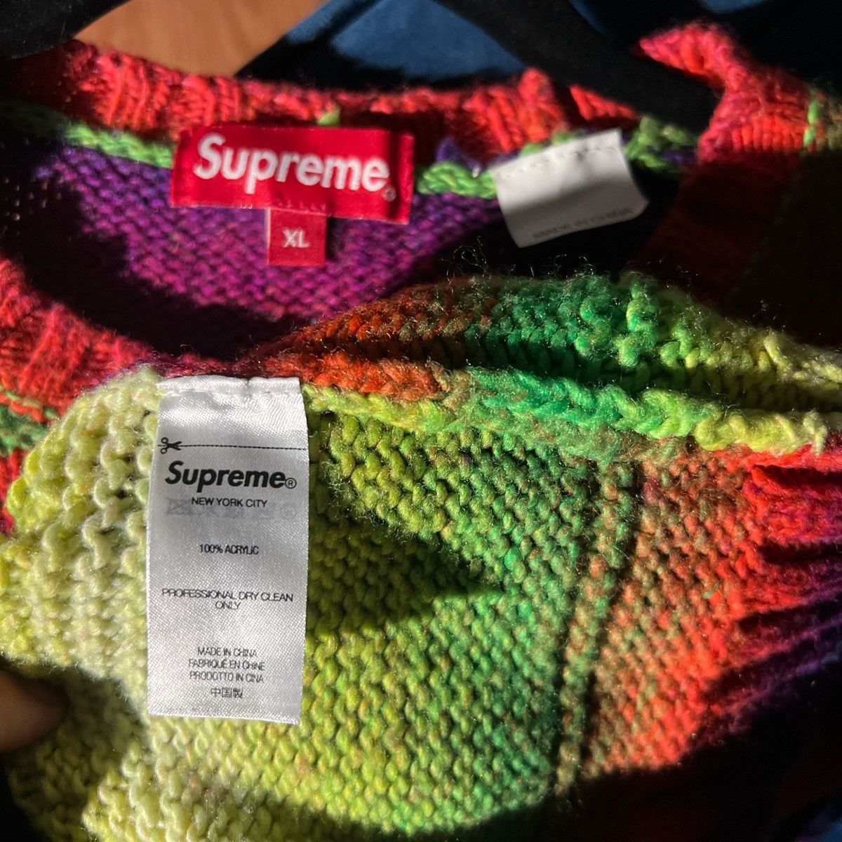 Supreme Colorful Knitted Supreme Sweater sz XL Size US XL / EU 56 / 4 - 4 Thumbnail