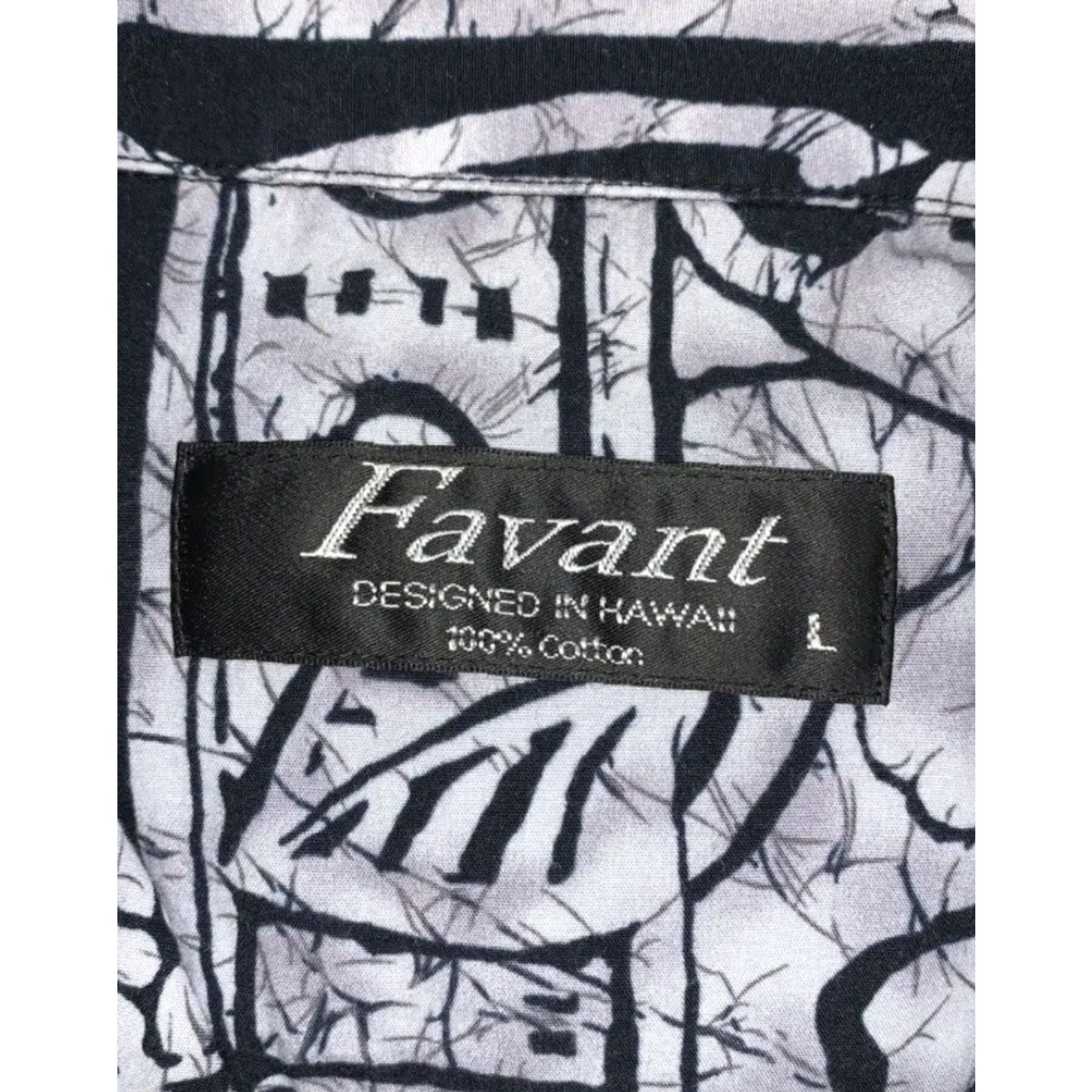 Vintage VINTAGE Mens Favant Grey & Black Tribal ButtonUp 100% Cotton Hawaiian Shirt Size Large Size US L / EU 52-54 / 3 - 3 Thumbnail
