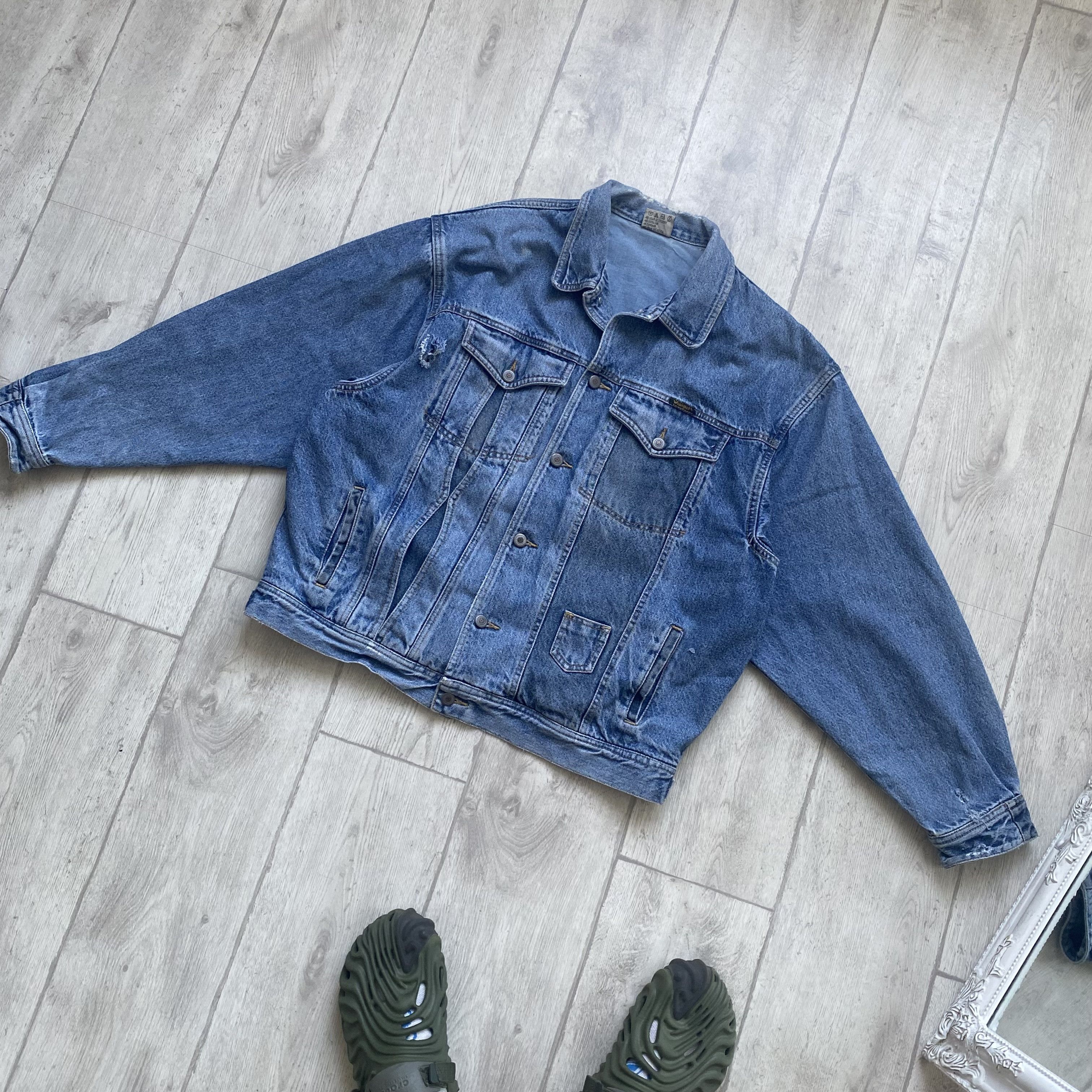Wrangler Vintage 80s Wrangler heavy denim jacket distressed Size US XL / EU 56 / 4 - 14 Thumbnail