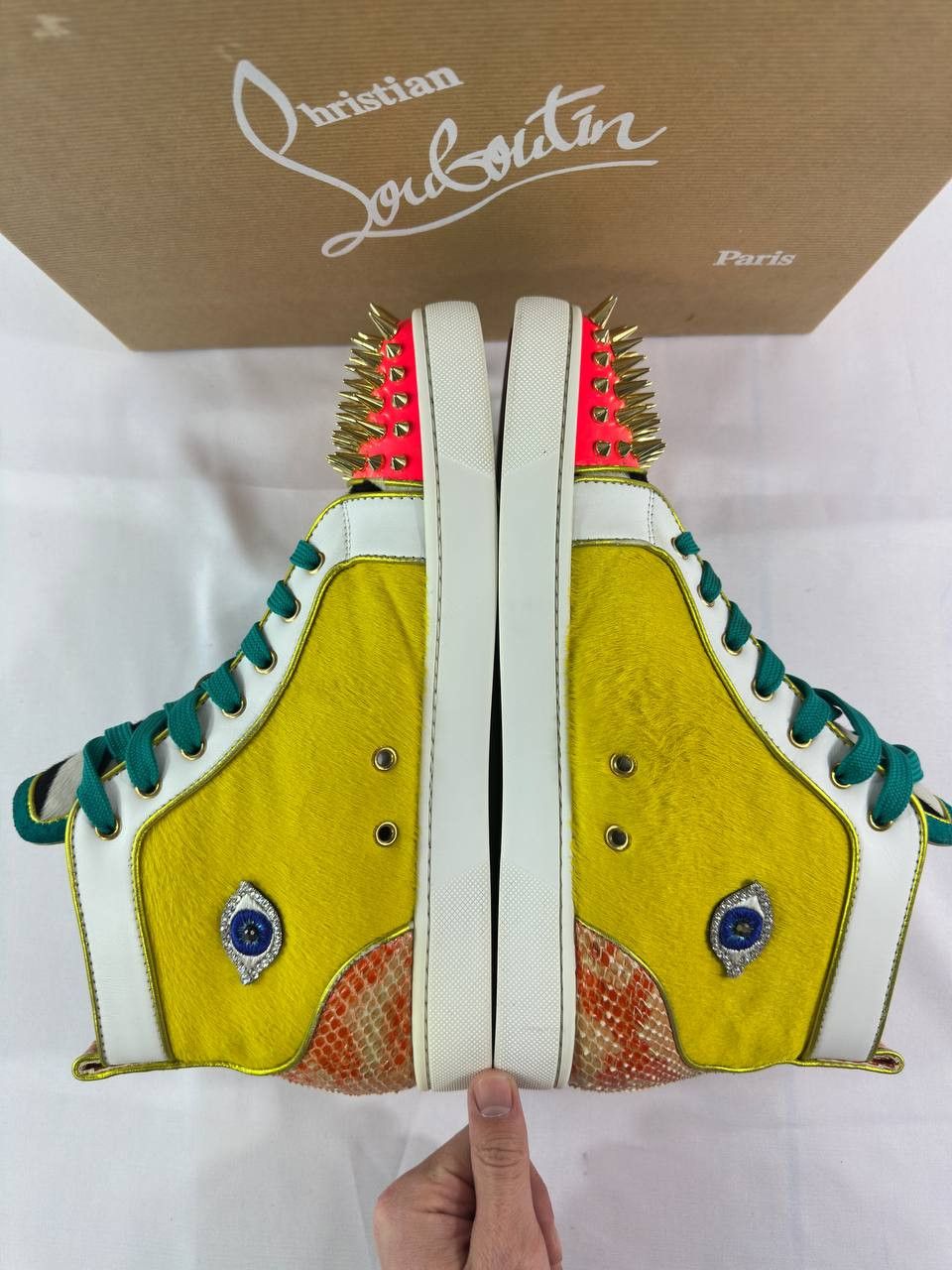 Christian Louboutin Christian Louboutin No Limit Spikes Flat Python Fresh Strass Size US 11 / EU 44 - 11 Thumbnail