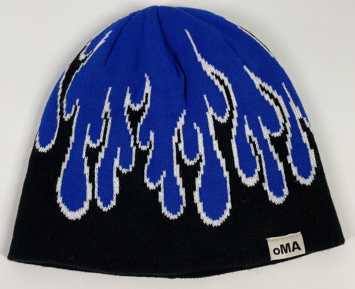 oMA STUDIOS oMA Studios Blue Flame Beanie Skull Cap Size ONE SIZE - 5 Thumbnail