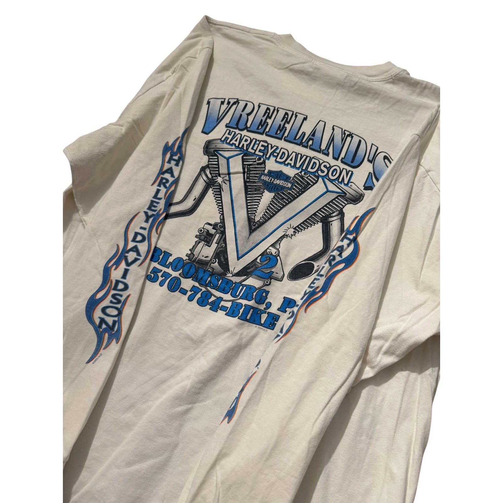 Vintage Vintage Vreeland's HD V-Twin Long Sleeve Bloomsburg PA Size US XL / EU 56 / 4 - 6 Thumbnail
