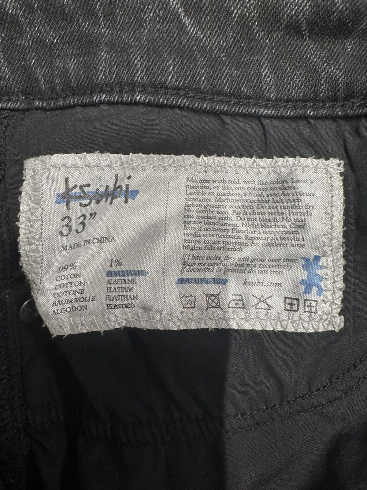 Ksubi Ksubi Knee Patch Black Denim Jeans Size 33 Size US 33 - 5 Thumbnail