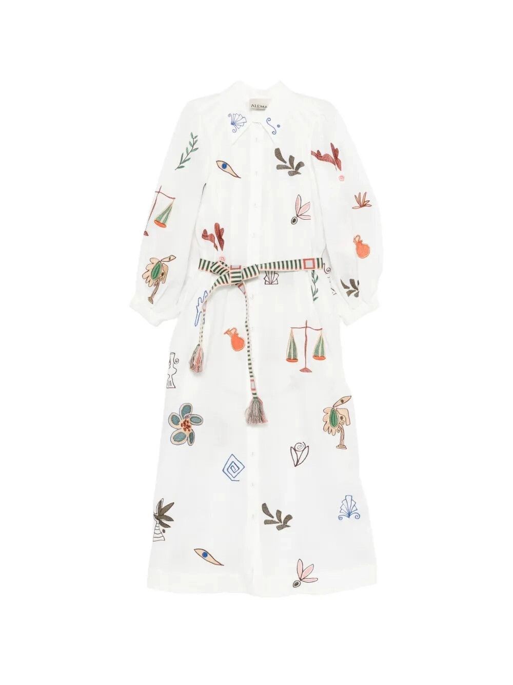 ALEMAIS `Mina` Embroidered Shirt Dress Size XS / US 0-2 / IT 36-38 - 1 Thumbnail