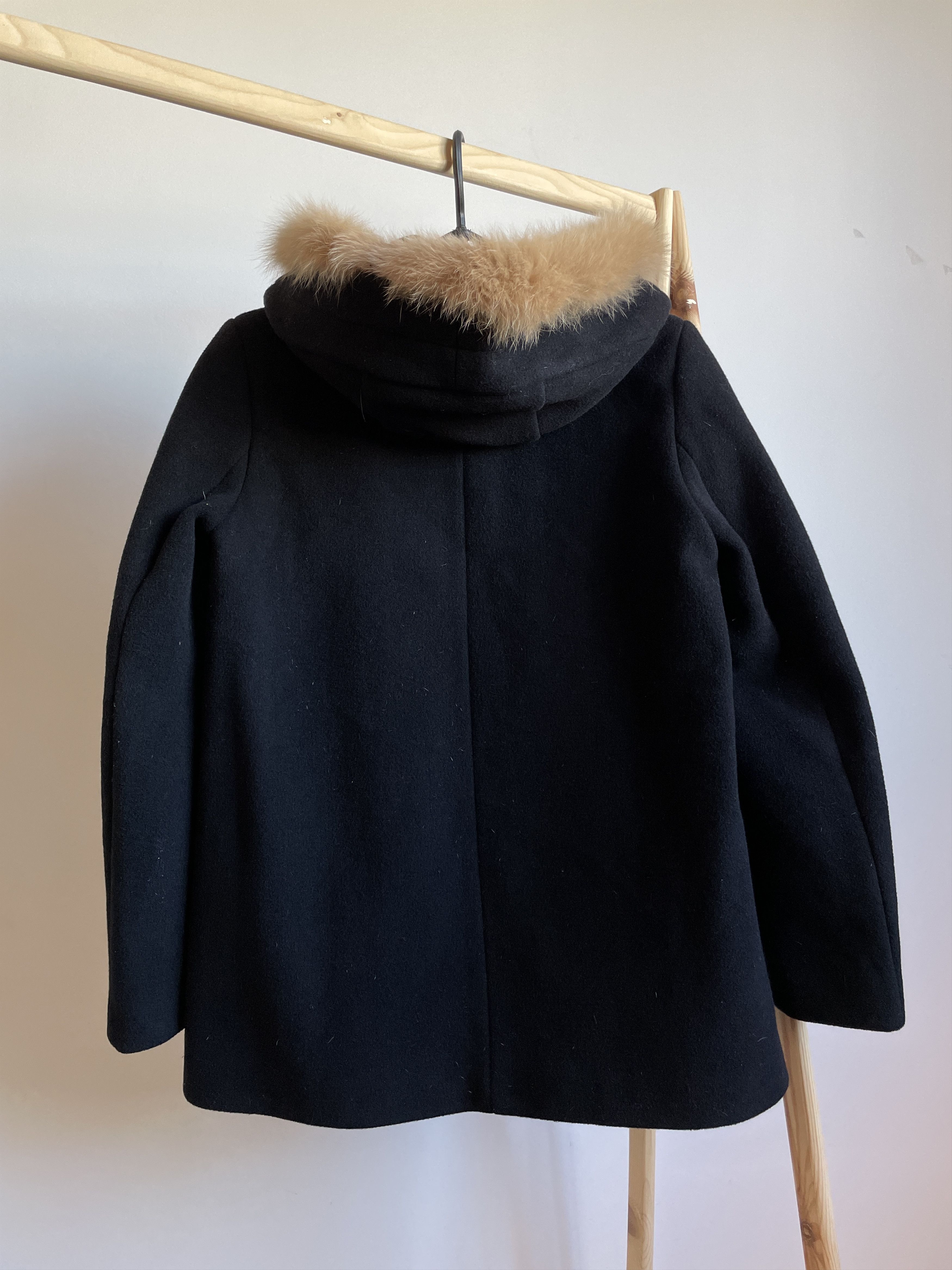 Sandro Sandro Womens Fox Fur Wool Blend Coat Size 40 Size S / US 4 / IT 40 - 2 Thumbnail