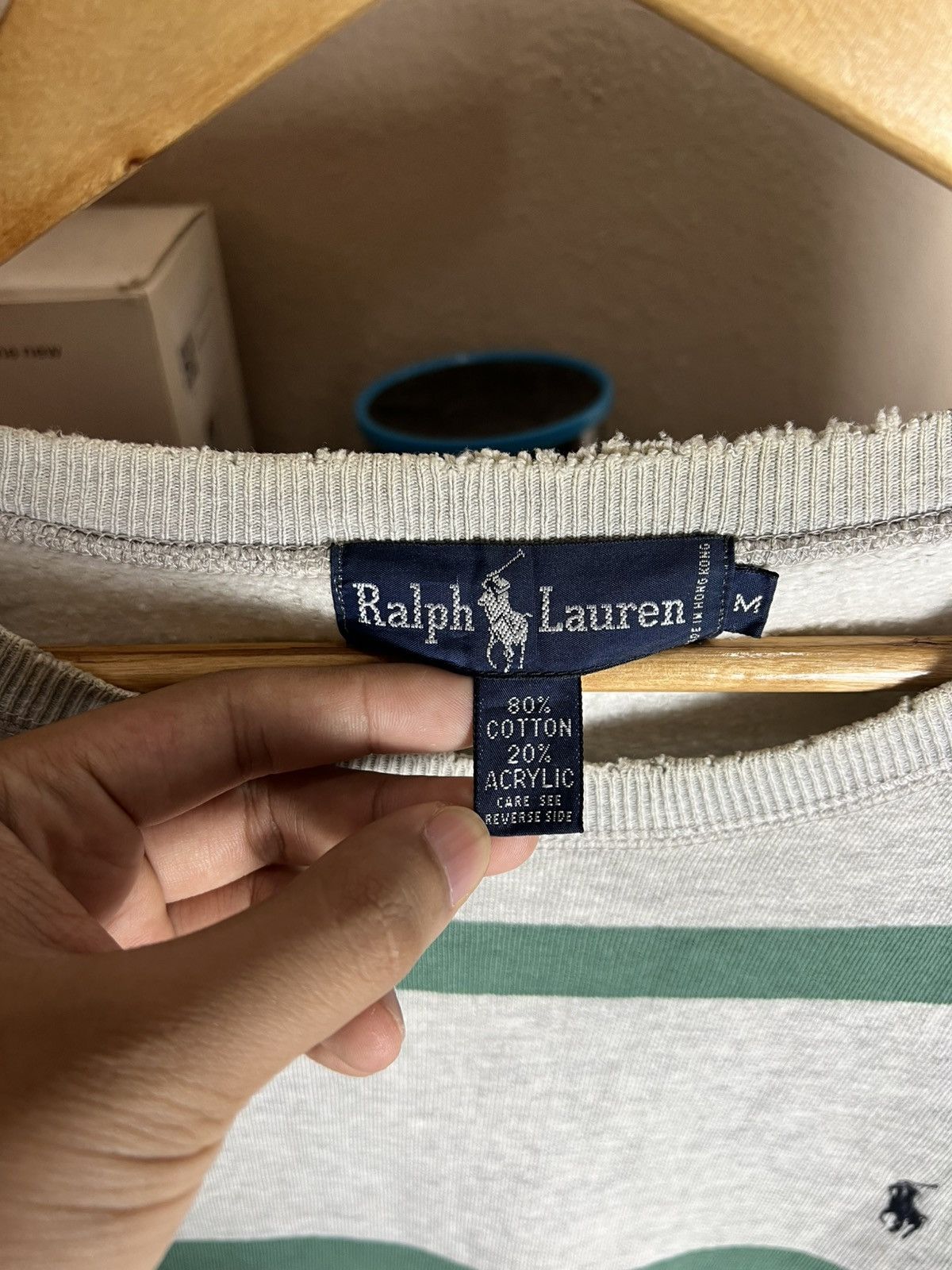 Polo Ralph Lauren Polo Ralph Lauren Vintage Striped Sweatshirt Worn Distressed Size US M / EU 48-50 / 2 - 11 Thumbnail