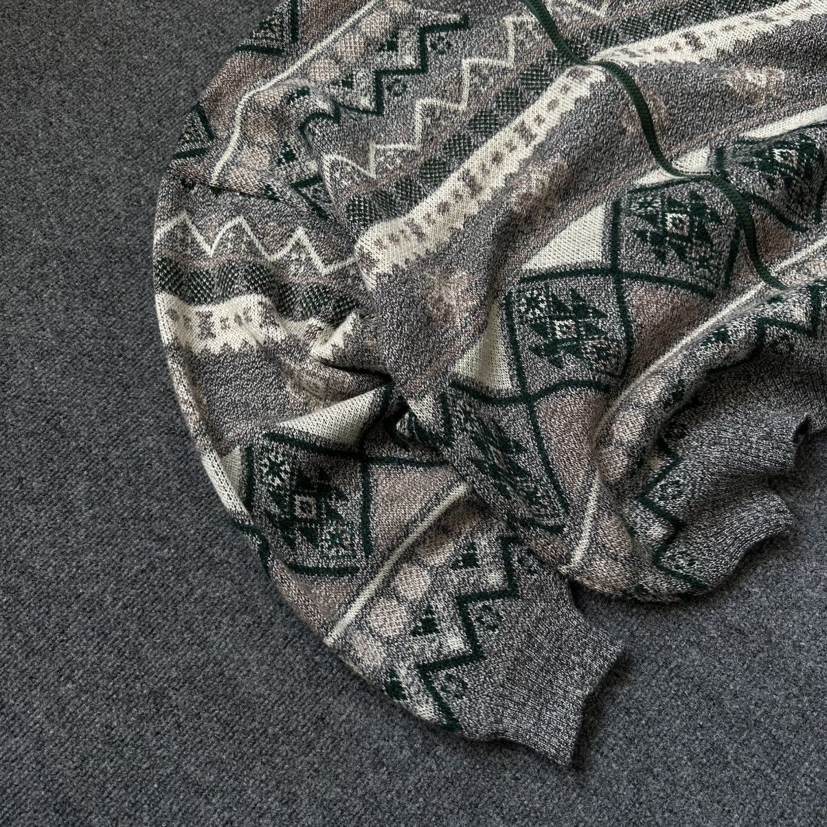 Aran Isles Knitwear VTG Western Man’s Zip Sweater Crazy Size L Abstractive Very Size US L / EU 52-54 / 3 - 3 Thumbnail