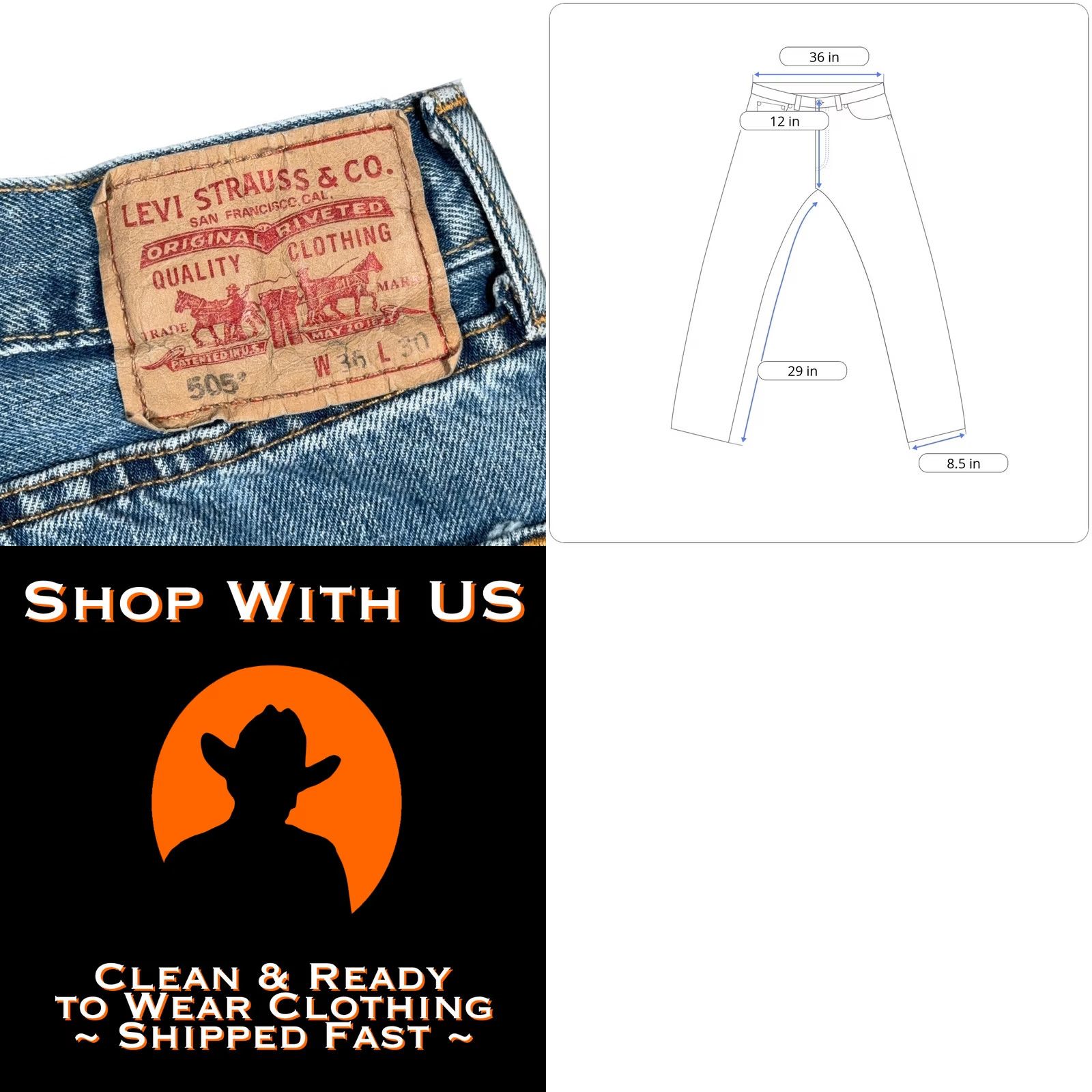 Levi's VINTAGE Levi's 505 Jeans Mens 36x29 Blue Regular Straight Light Wash Denim Y2K Size US 36 / EU 52 - 8 Thumbnail
