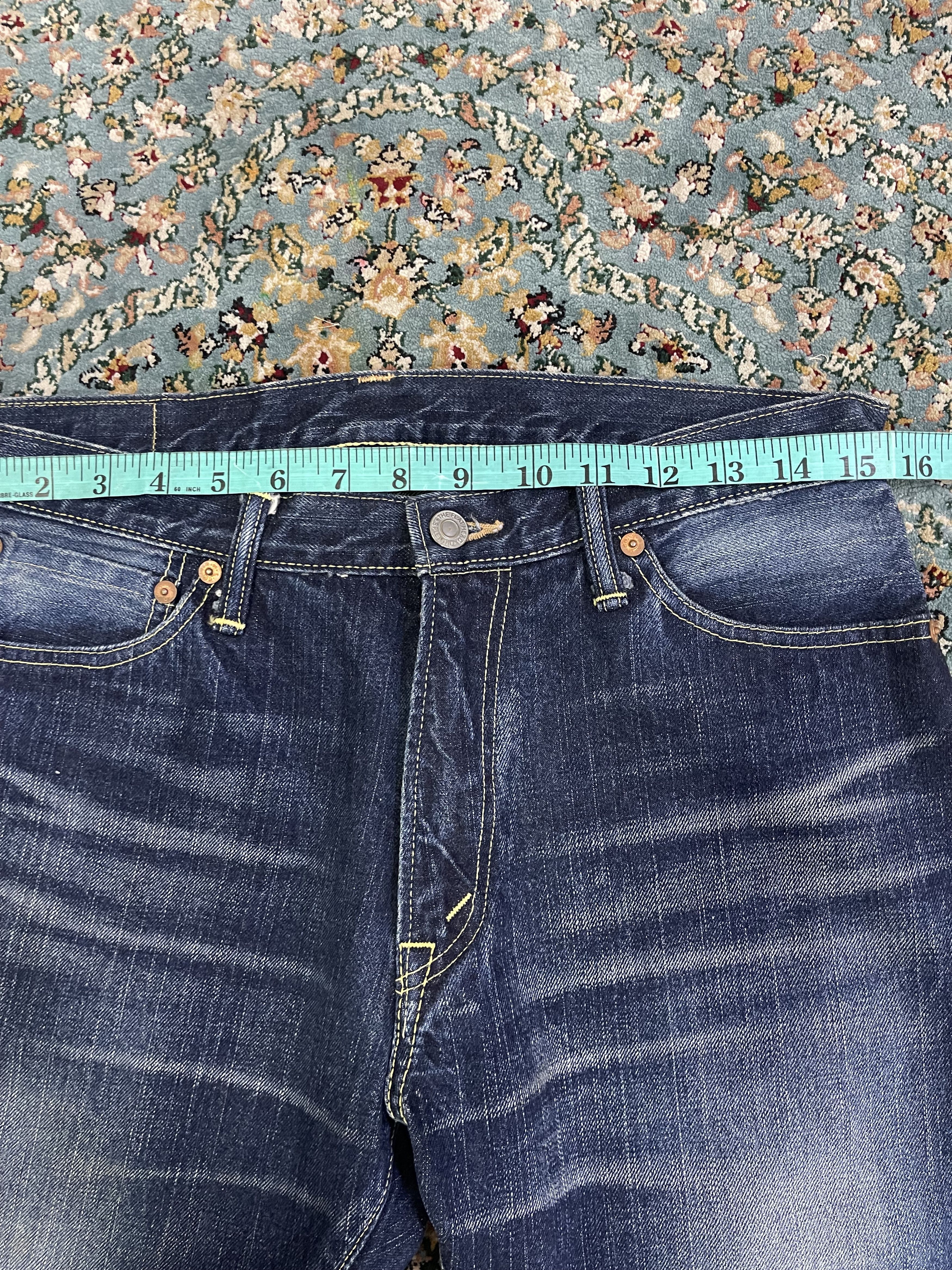 The Flat Head TFH Flared Blue Light Wash Jeans Size US 32 / EU 48 - 15 Thumbnail