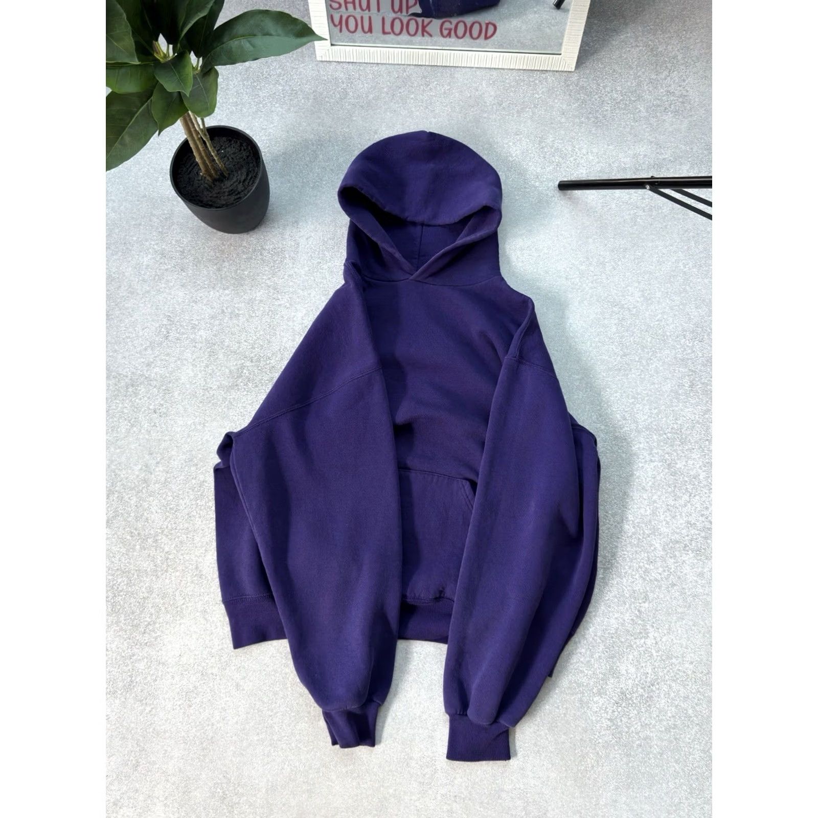 Russell Athletic VINTAGE Russell Athletic Hoodie Box Fit Purple Men L 90s USA Size US L / EU 52-54 / 3 - 3 Thumbnail