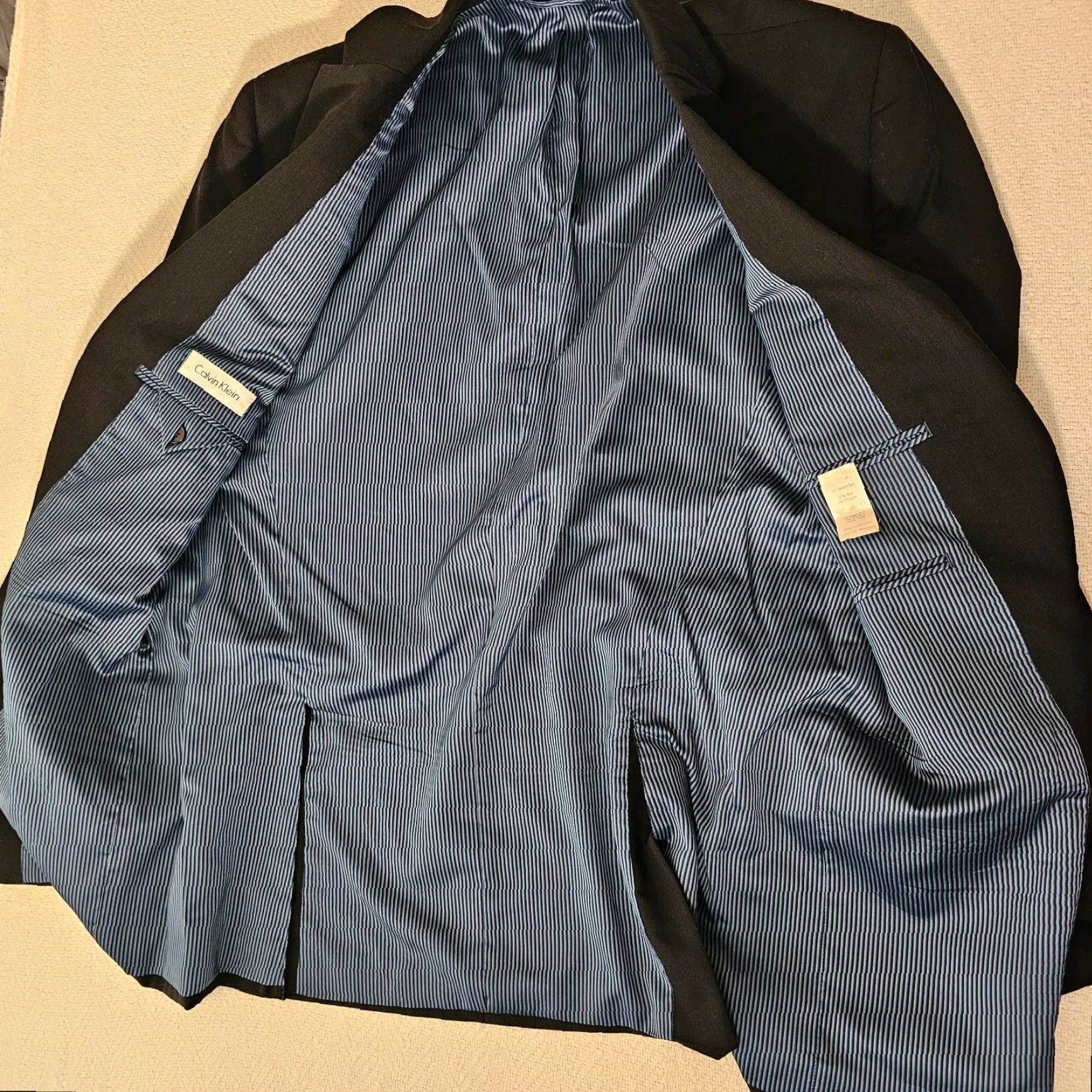 Calvin Klein Calvin Klein Blazer Jacket Mens 42L Slim Fit Long Wool Black Size 42R - 3 Thumbnail