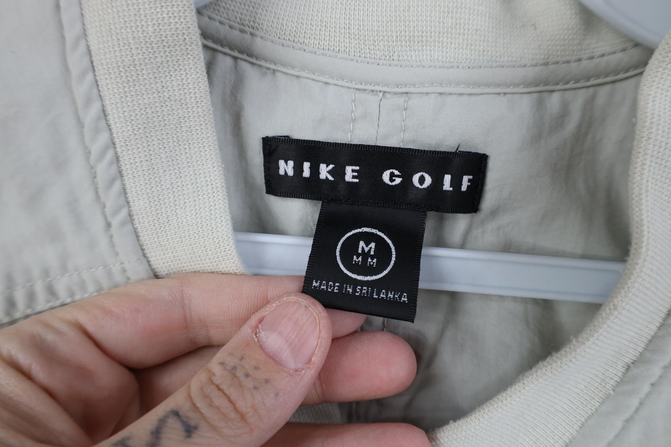 Nike Vintage 90s Nike Golf Mini Swoosh Windbreaker Jacket Stone Size US M / EU 48-50 / 2 - 8 Thumbnail
