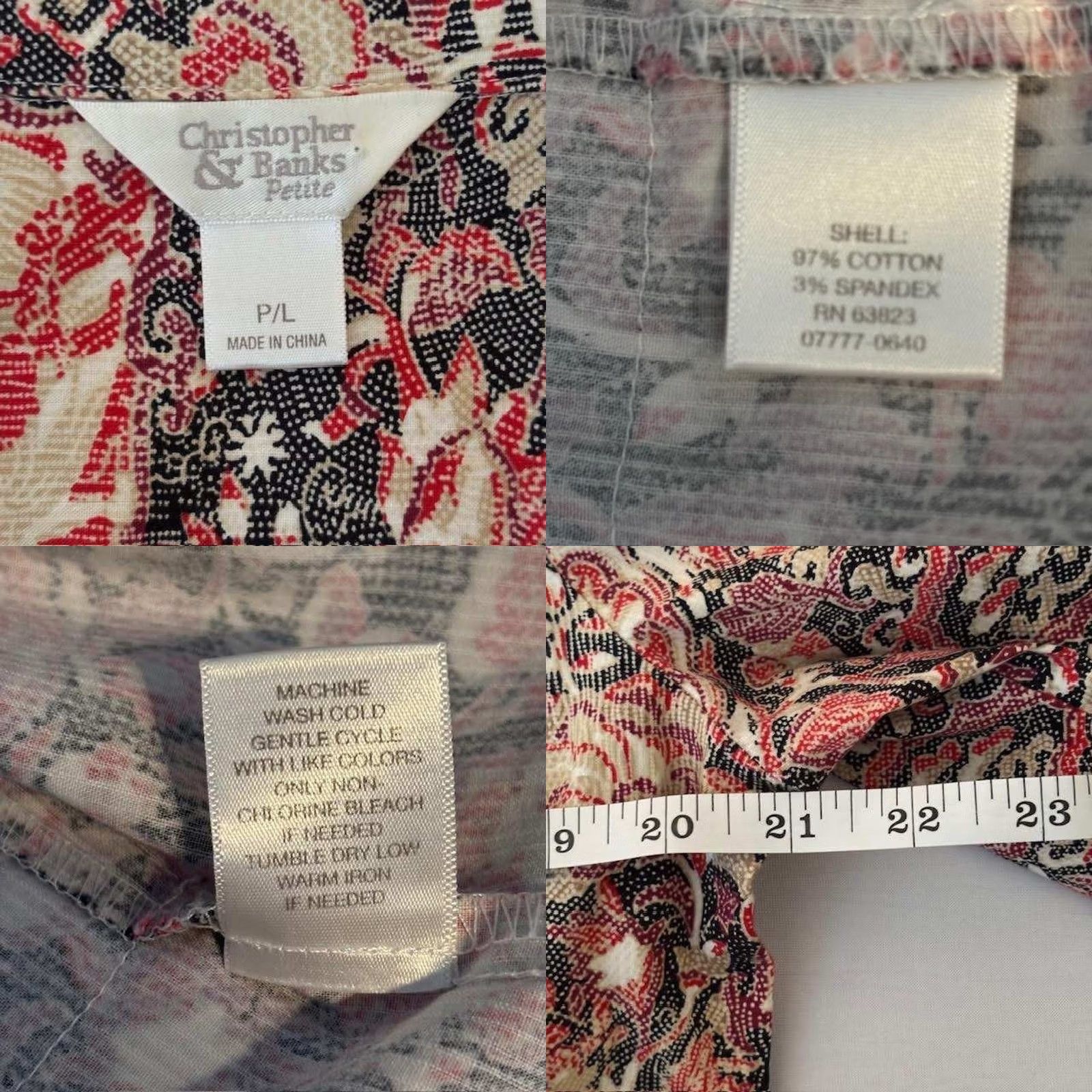 Vintage VINTAGE Christopher & Banks Floral Paisley Jacquard Cropped Blazer Jacket PETITE L Pink 3/4 Sleeve Button Front Size L / US 10 / IT 46 - 8 Thumbnail
