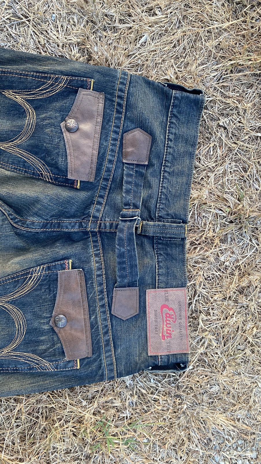 Edwin Edwin Blue Trip Buckle Jeans Very Nice Design Size US 33 - 10 Thumbnail