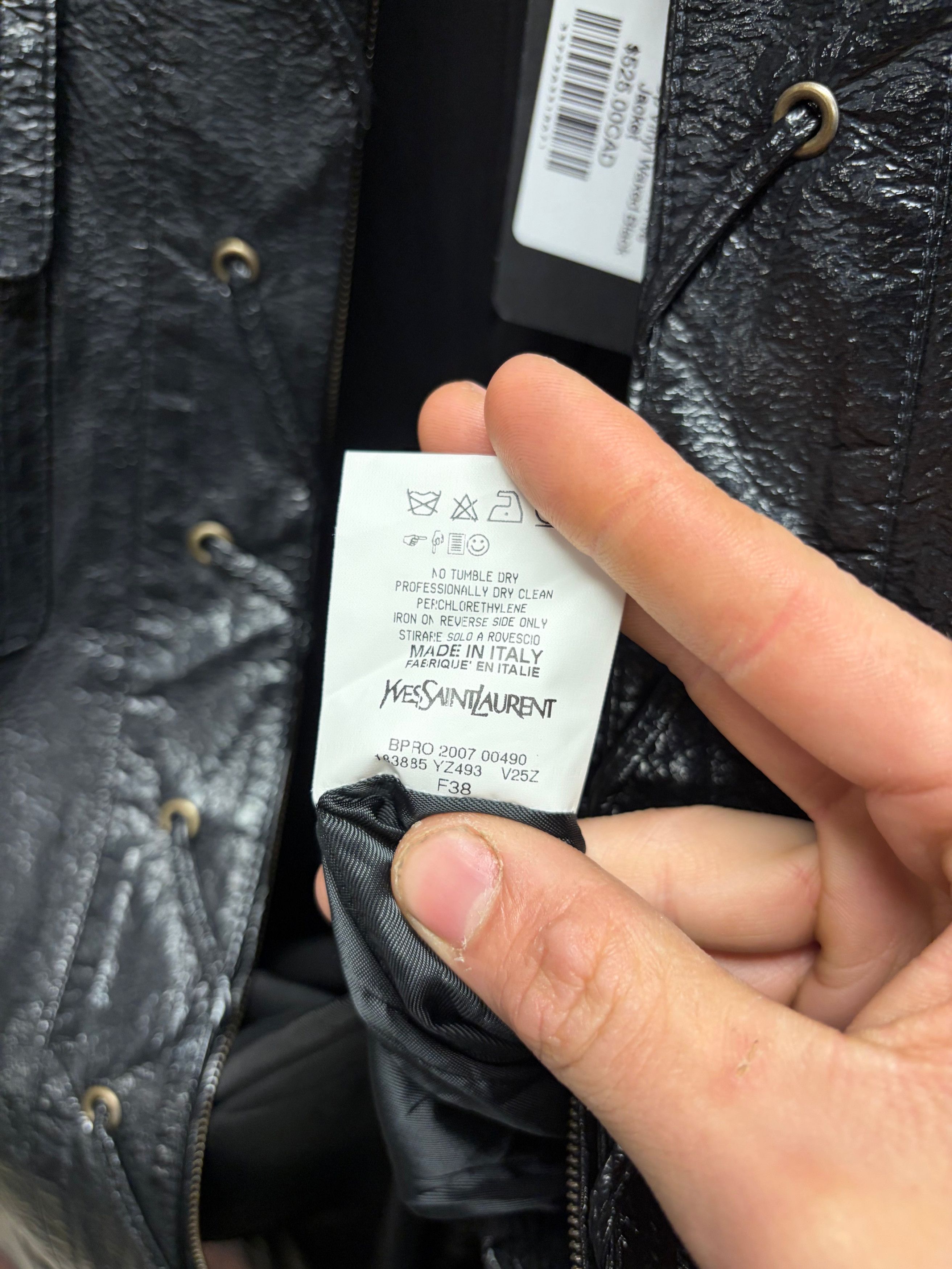 Saint Laurent Paris 2007 Yves Saint Laurent Rive Gauche Lace Up Vinyl Waxed Black Jacket Size M / US 6-8 / IT 42-44 - 5 Thumbnail