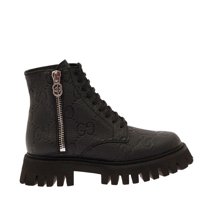 Gucci o1s1wg110125 GG Leather Boots in Black Size US 8.5 / IT 38.5 - 1 Thumbnail