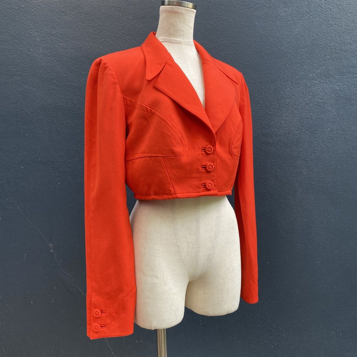Thierry Mugler Thierry Mugler DIY Cropped Red Blazer Size S / US 4 / IT 40 - 1 Thumbnail