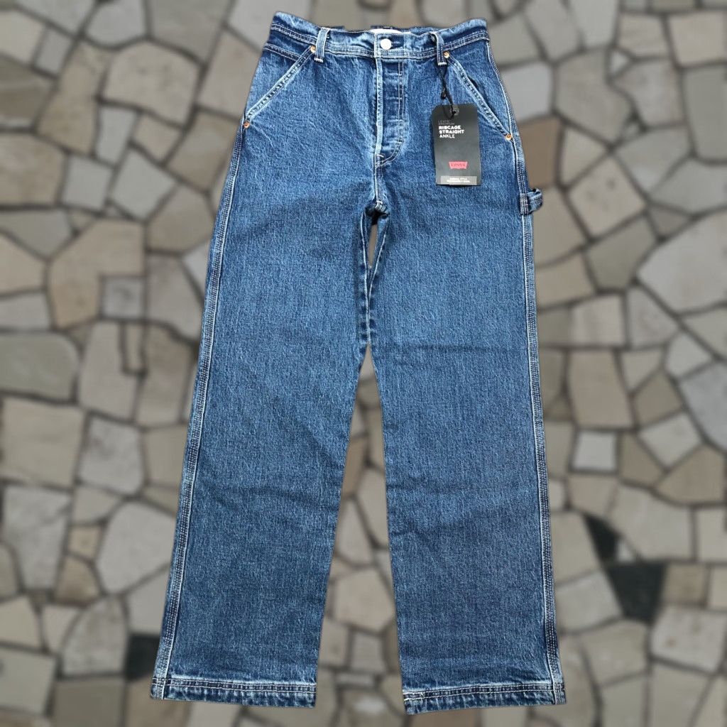 Levi's Levi's Premium Ribcage Straight Carpenter Denim Jeans 26 Womens Blue 27in Inseam 5-Pocket Regular Fit Utility Loop NWT Size 26" / US 2 / IT 38 - 1 Thumbnail