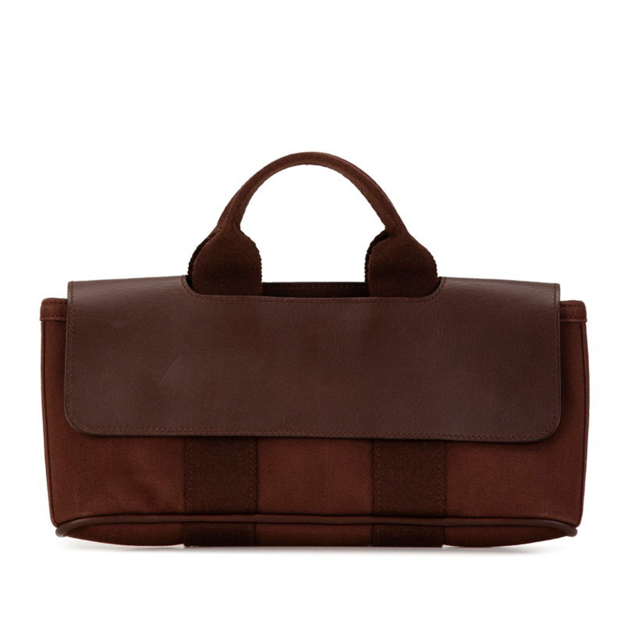 Hermes Hermes Valparaiso Long PM Handbag Brown Toile Chevron Leather Women's HERMES Size ONE SIZE - 1 Thumbnail