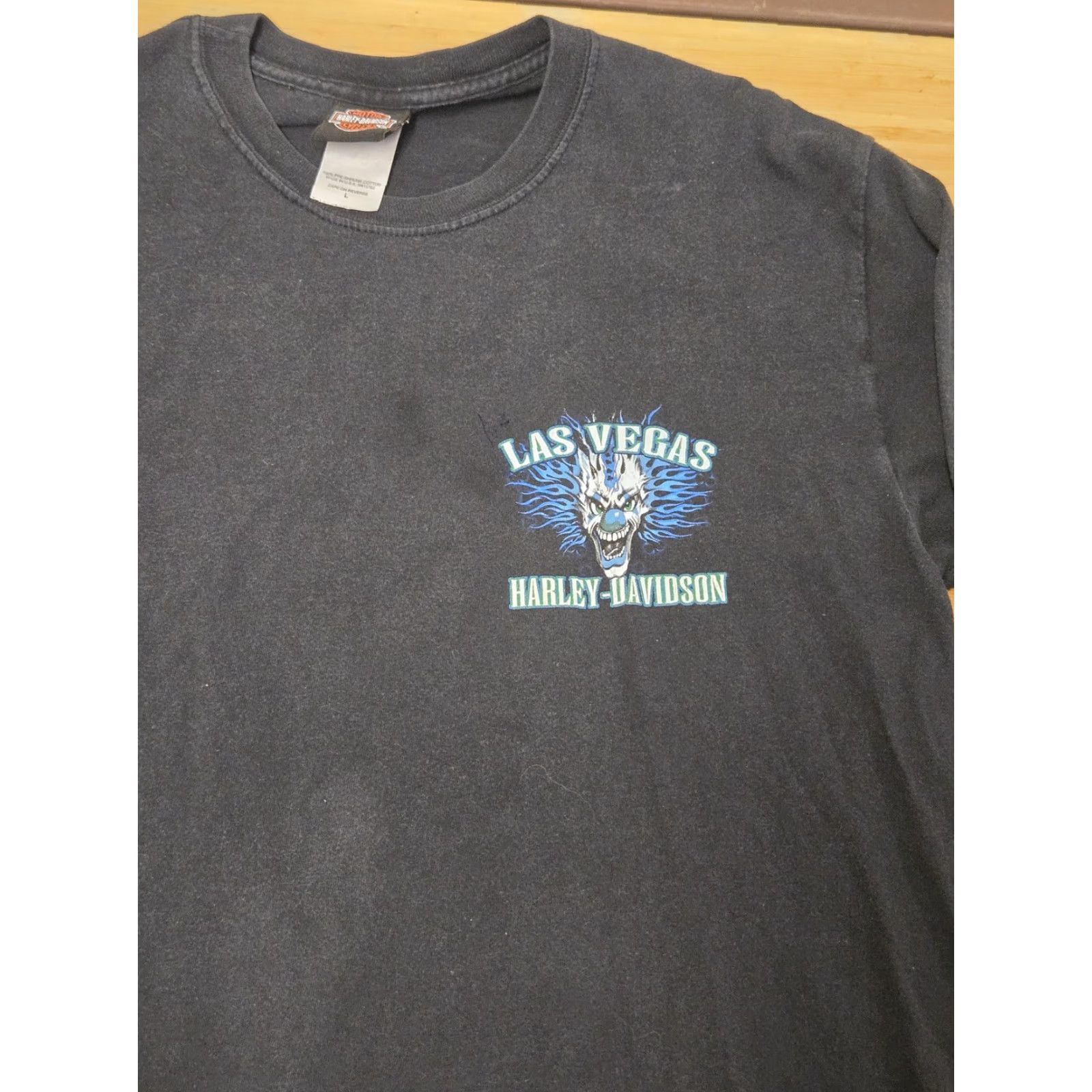 Harley Davidson Harley-Davidson Shirt Mens Large Black Las Vegas Clown Graphic Long Sleeve 2007 USA Size US L / EU 52-54 / 3 - 2 Thumbnail