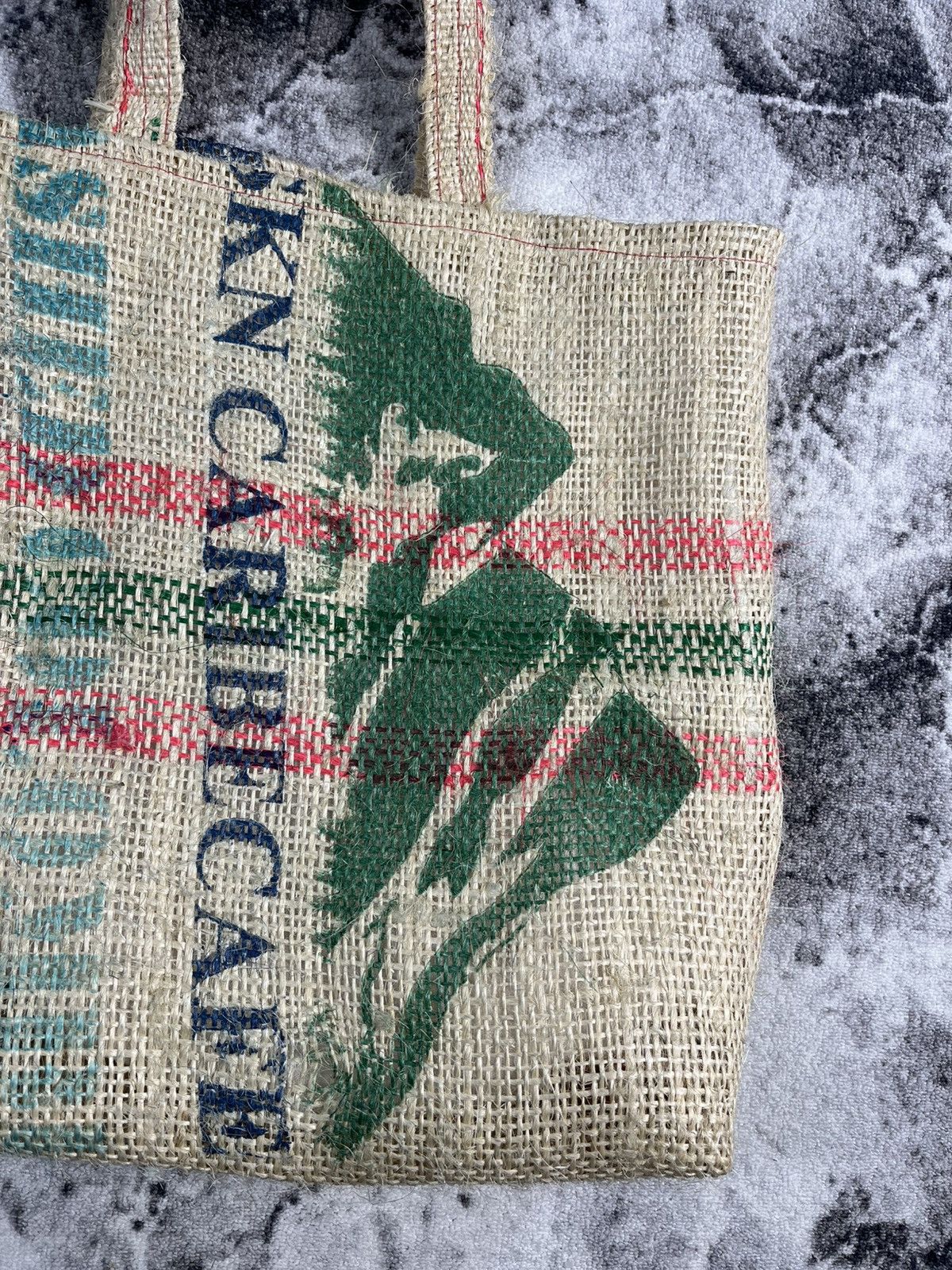 Other Recycled Coffee Sack Tote Bag Burlap Market Shopper Size ONE SIZE - 5 Thumbnail