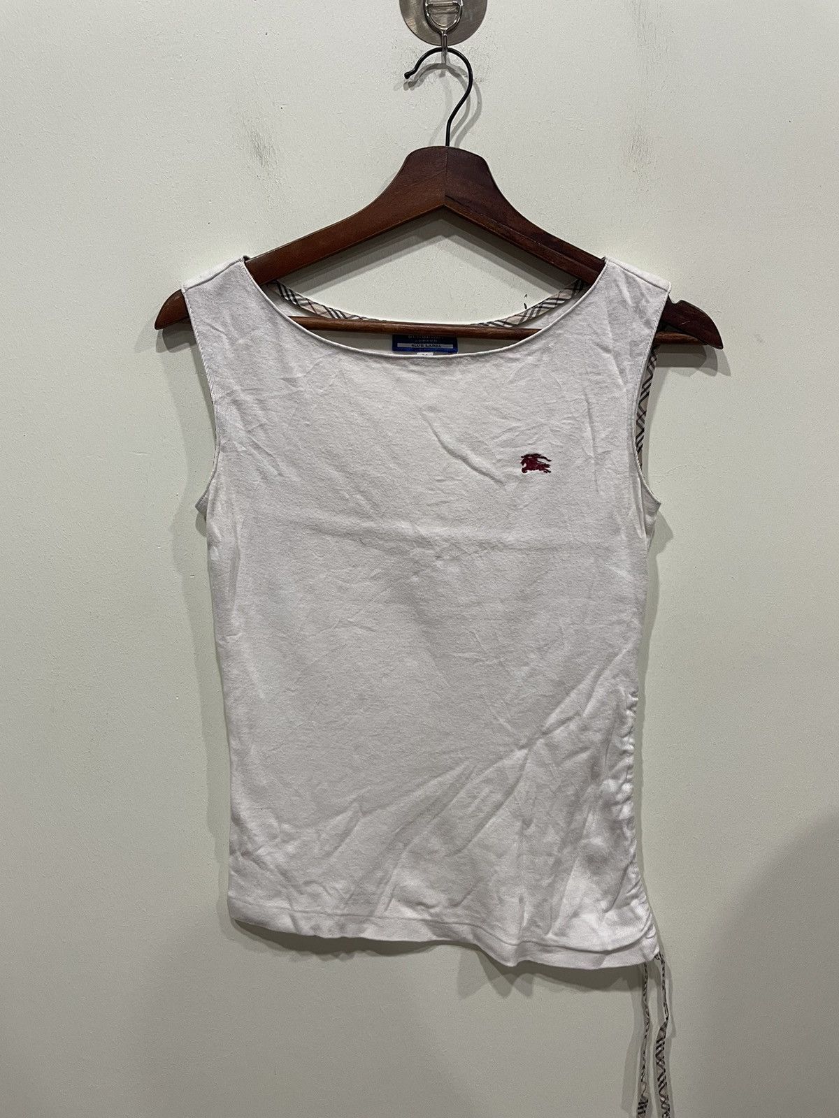Burberry × Designer × Vintage Burberry White Tank Top Size XS / US 0-2 / IT 36-38 - 1 Thumbnail
