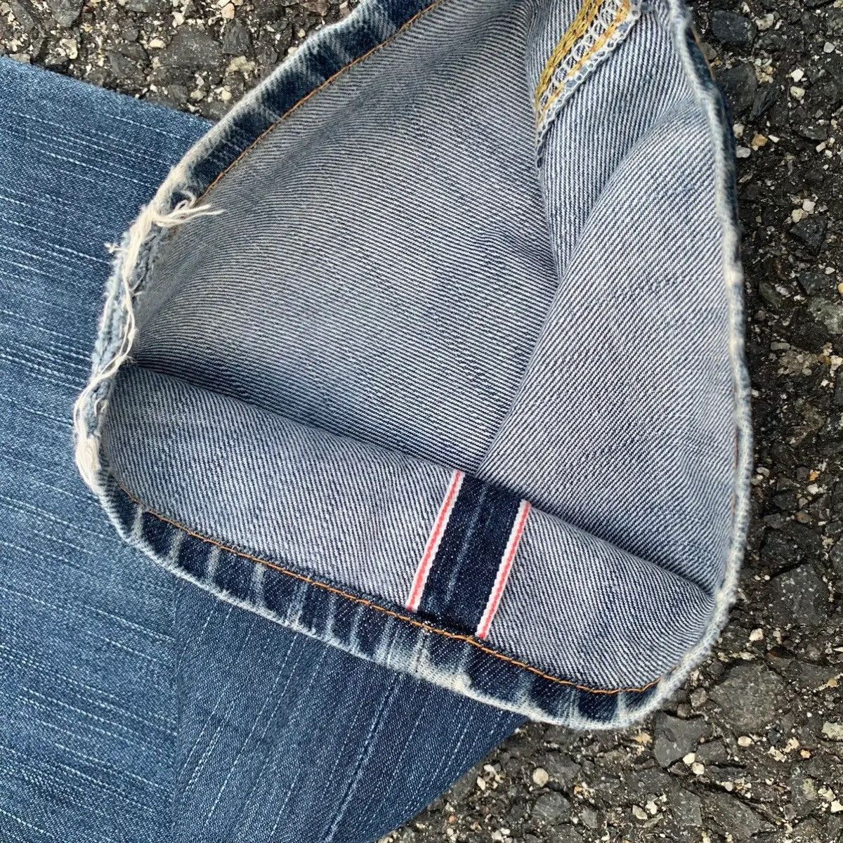 Self Edge 💥 REDLINE 💥 Japanese Jeans Cinch Back Selvedge Faded Pants Size US 32 / EU 48 - 13 Thumbnail