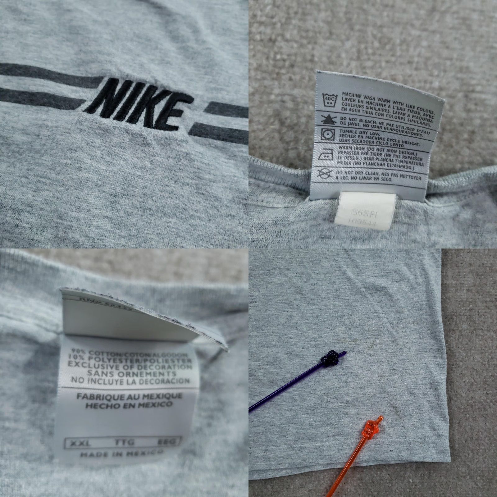 Nike Vintage Nike Shirt Men 2XL Gray Stripe Logo Graphic Short Sleeve Embroidered Fashion Shirt Size US XXL / EU 58 / 5 - 8 Thumbnail