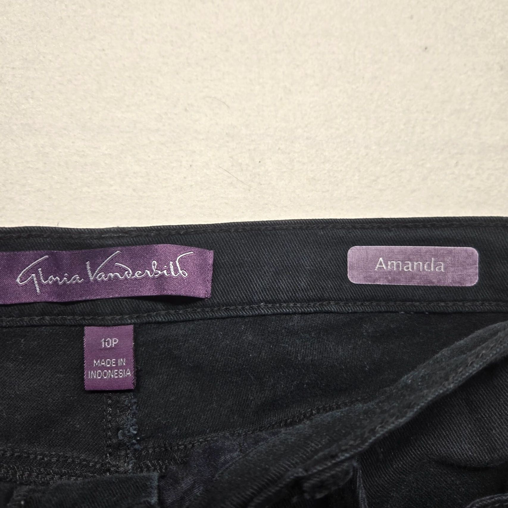 Gloria Vanderbilt Gloria Vanderbilt Amanda Mid Rise Stretch Jeans Women 10P Black Dark Wash Size 32" / US 10 / IT 46 - 3 Thumbnail