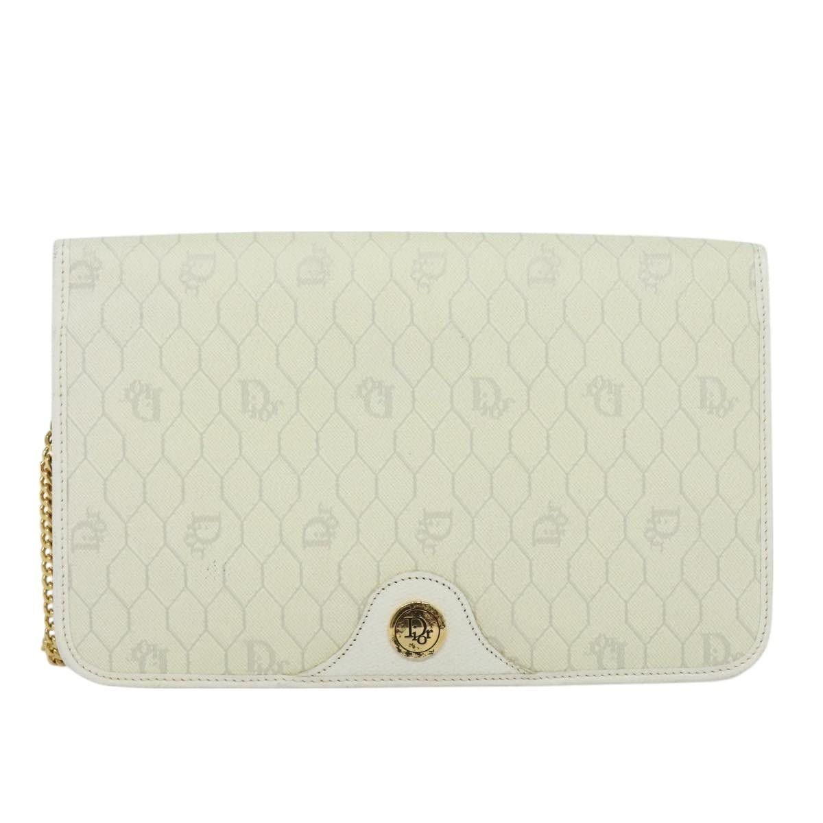 Dior DIOR Honeycomb Canvas Chain Shoulder Bag Pvc White Gold Size ONE SIZE - 2 Thumbnail