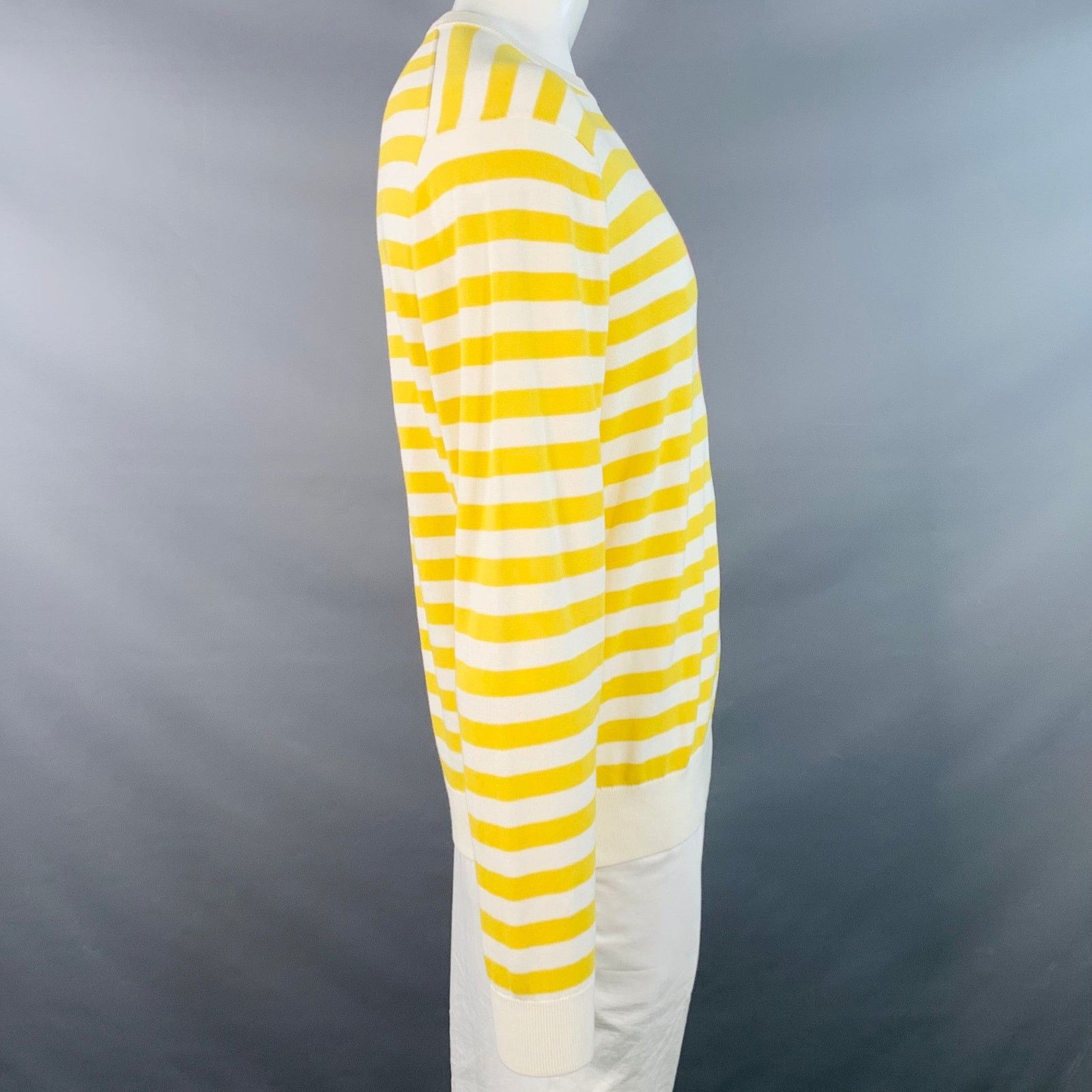 Mr Turk Yellow White Pink Flamingo Stripe Cotton Crew Neck Pullover Size US L / EU 52-54 / 3 - 3 Thumbnail