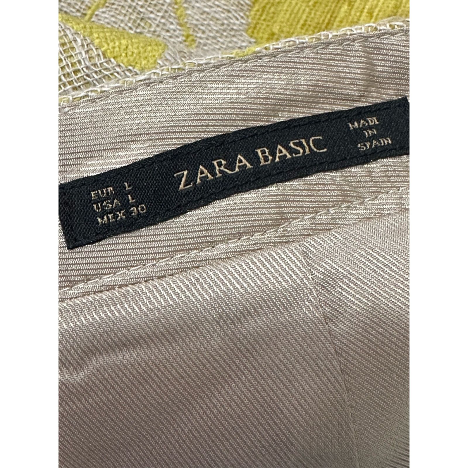 Zara Zara Basic yellow tan burlap lined mini skirt size Large Size 32" / US 10 / IT 46 - 3 Thumbnail