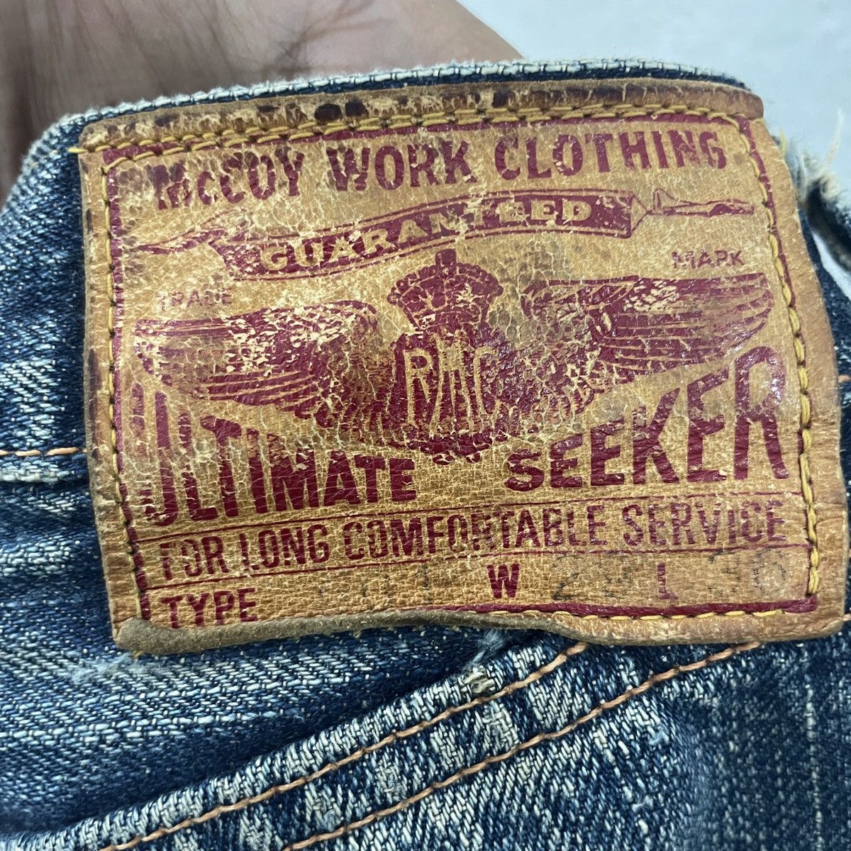 The Real McCoy's Vintage Mccoy Work Clothing Distressed Selvedge Denim Size US 31 - 6 Thumbnail
