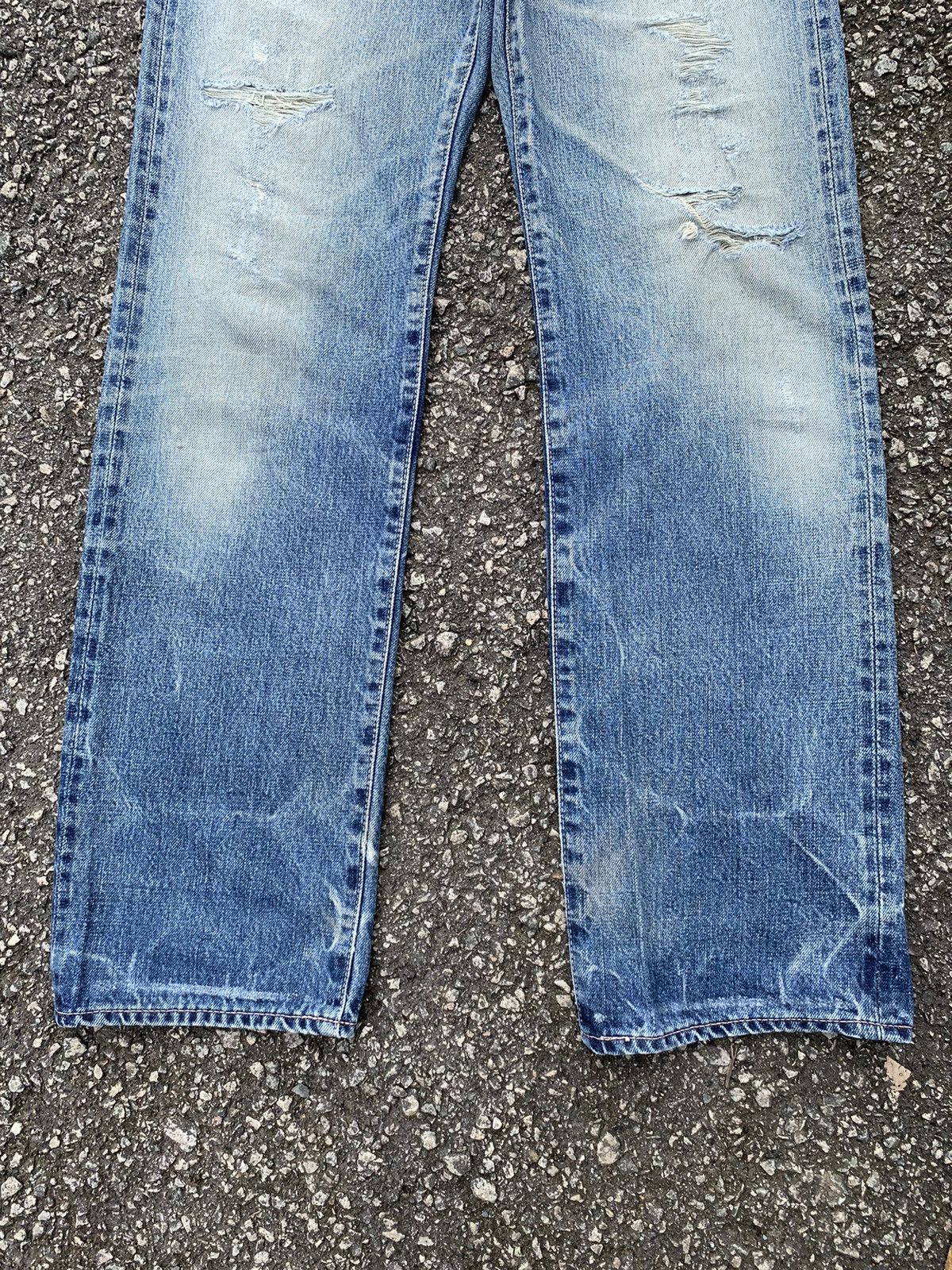 Jean × OMNIGOD × Vintage OMNIGOD JAPANESE BUTTON FLY SELVEDGE DISTRESSED DENIM🎌 Size US 28 / EU 44 - 9 Thumbnail