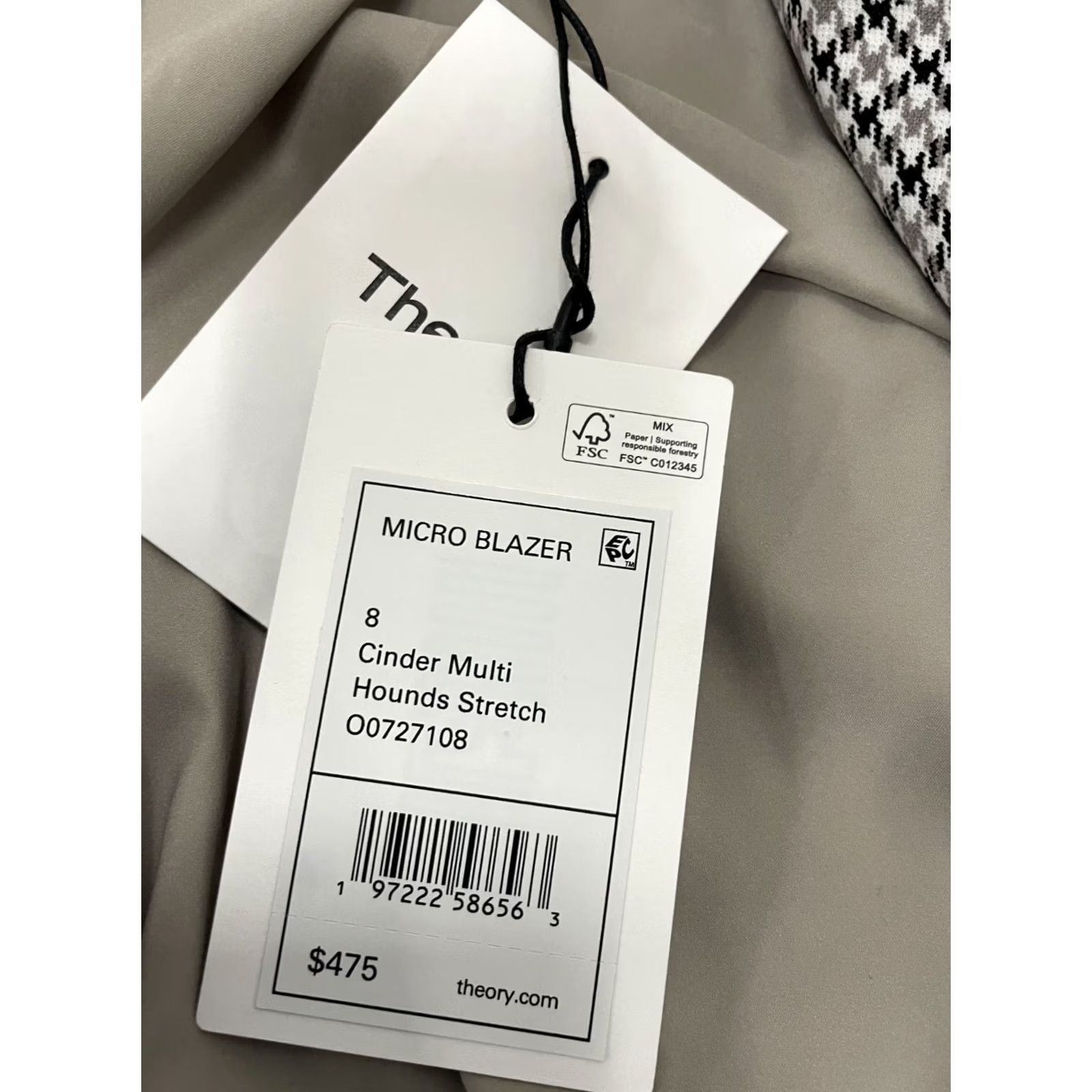 Theory Theory Blazer Size 8 Cinder Multi Houndstooth Stretch Womens Size M / US 6-8 / IT 42-44 - 4 Thumbnail