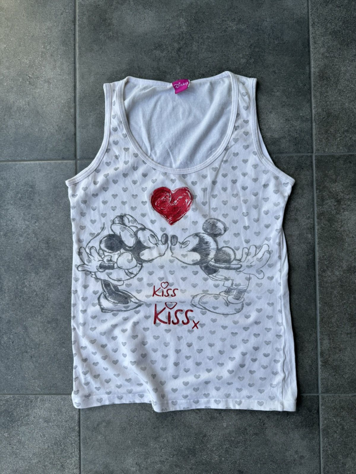 Disney Vintage Disney Mickey Mouse Kiss Tank Top Y2K Sleeveless Tee Size L / US 10 / IT 46 - 1 Thumbnail