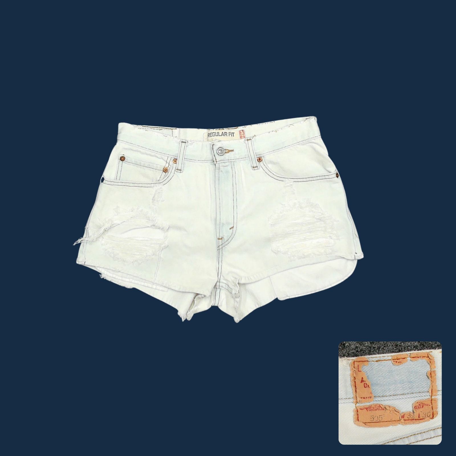 Levi's VTG Levi's 505 Custom Bleach Exposed Pocket Shorts W32 Size US 32 / EU 48 - 1 Thumbnail