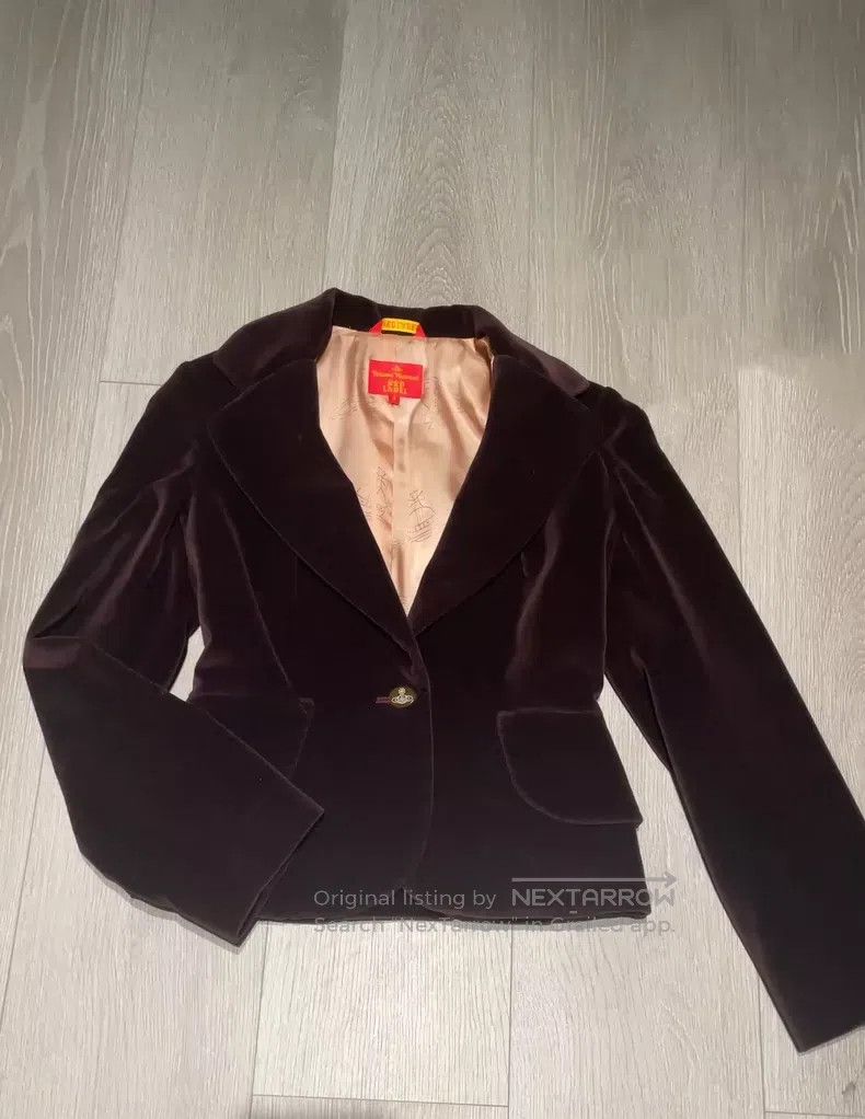 Vivienne Westwood Vivienne Westwood Red label velvet Saturn blazer, rare bur Size L / US 10 / IT 46 - 1 Thumbnail