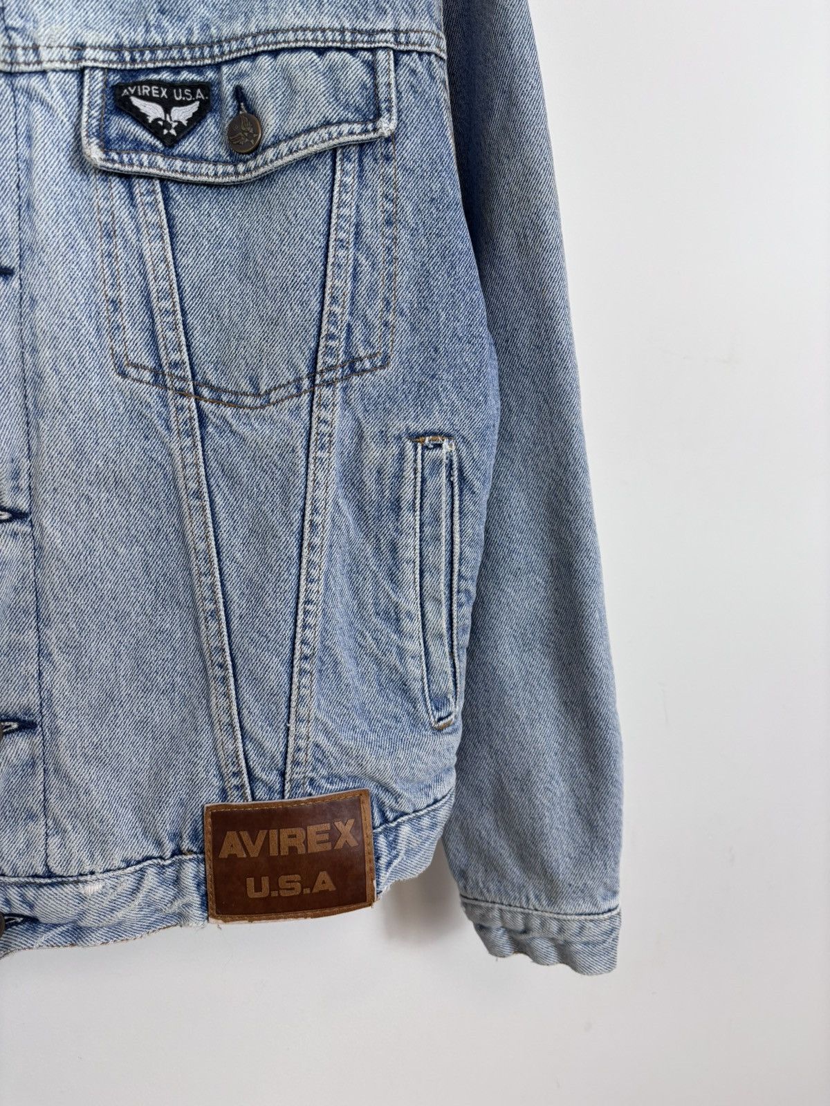 Avirex Vintage Avirex USA Men’s Light Blue Flight Denim Jacket Size US M / EU 48-50 / 2 - 7 Thumbnail