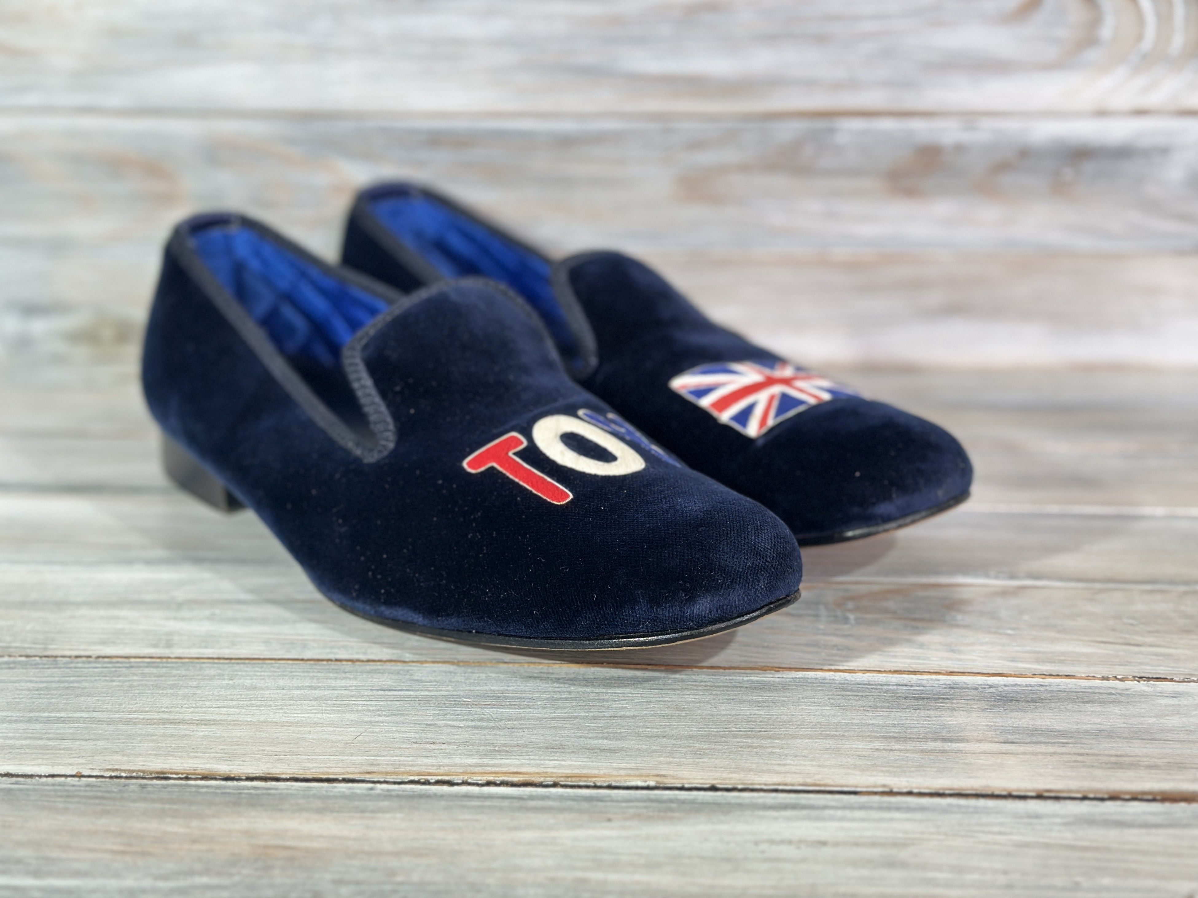 Shipton & Heneage SHIPTON HENEAGE Men's Toy Union Jack Motif Velvet Slipper Size US 11.5 / EU 44-45 - 16 Thumbnail