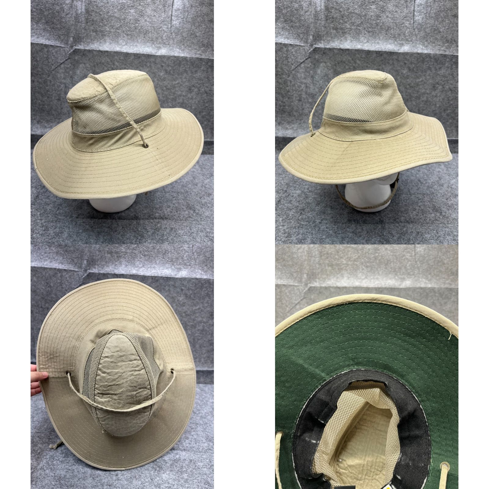 Vintage Dorfman Pacific Bucket Hat Adult S Beige Cotton Nylon Knit Hat/Cap Casual Travel Workwear Mens Size ONE SIZE - 8 Thumbnail