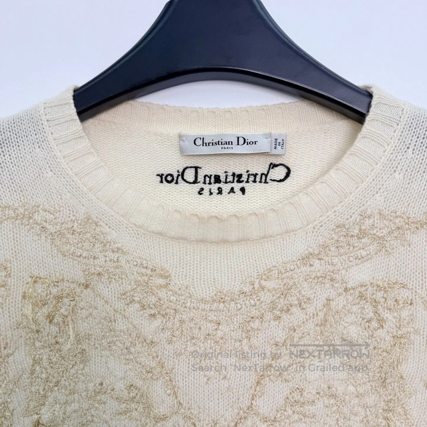 Dior Dior Ribbed Crewneck Embroidered Cashmere Sweater. Size XS / US 0-2 / IT 36-38 - 2 Thumbnail