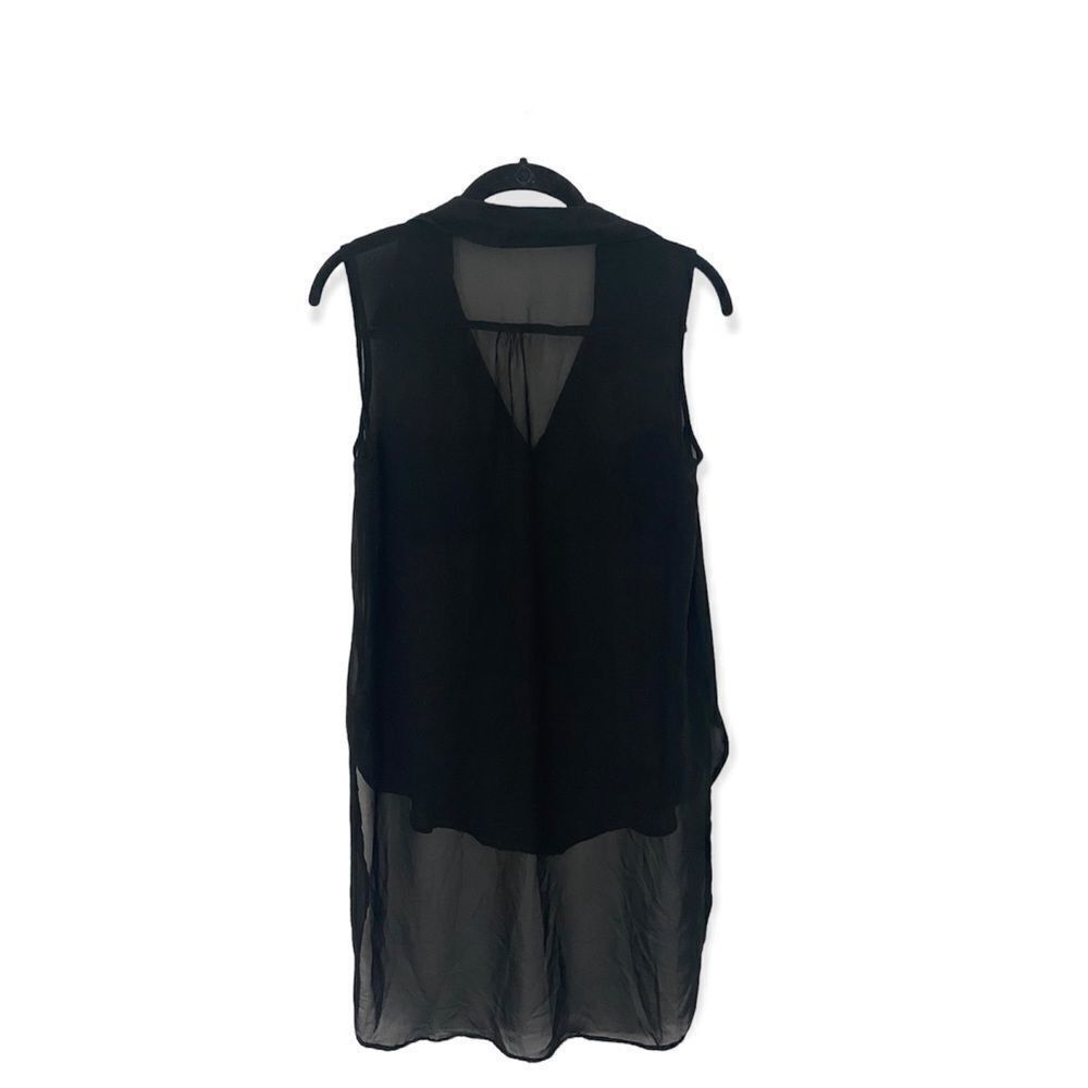 Forever 21 Forever 21 SZ M Black High-Low Semi Sheer Blouse Size M / US 6-8 / IT 42-44 - 3 Thumbnail