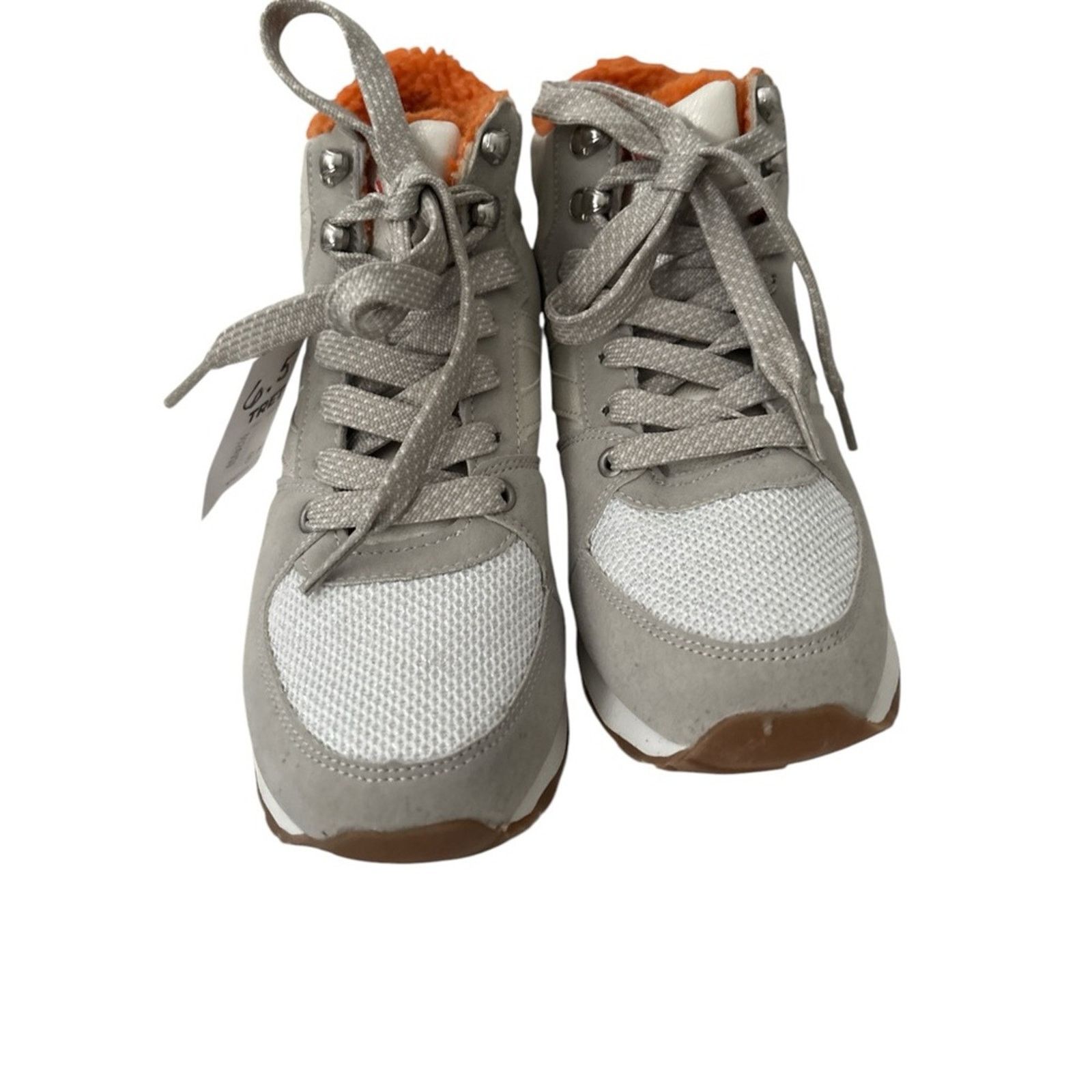 Tretorn Tretorn - Hightop Gray and Orange Sneakers Size US 6.5 / IT 36.5 - 3 Thumbnail