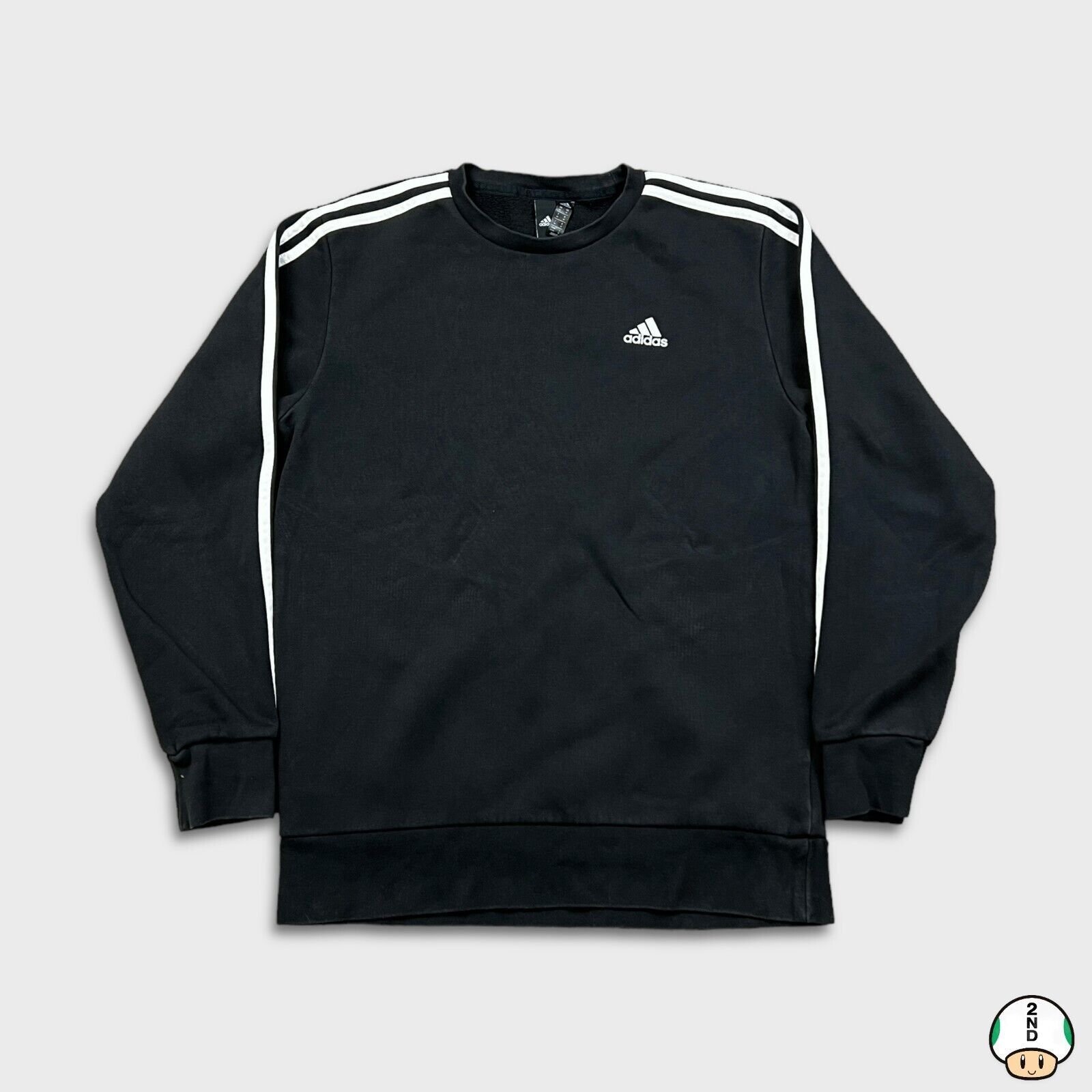 Adidas × Vintage Adidas Sweatshirt Medium Stripe Spell Out Pullover Crewneck Size US M / EU 48-50 / 2 - 1 Thumbnail