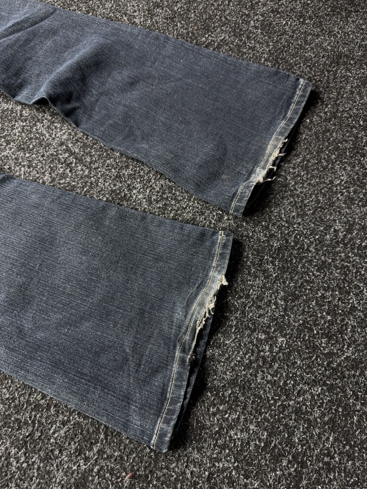 Japanese Brand Retro 00s Y2K Rhinestone Embroidered Bootcut Jeans Size 27" / US 4 / IT 40 - 13 Thumbnail
