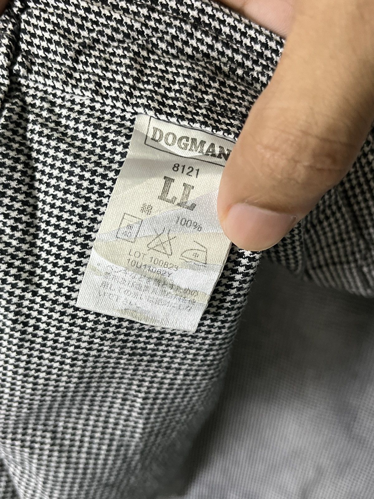 Japanese Brand Dogman Pearl Snap Button Houndstooth Long Sleeves Size US L / EU 52-54 / 3 - 12 Thumbnail